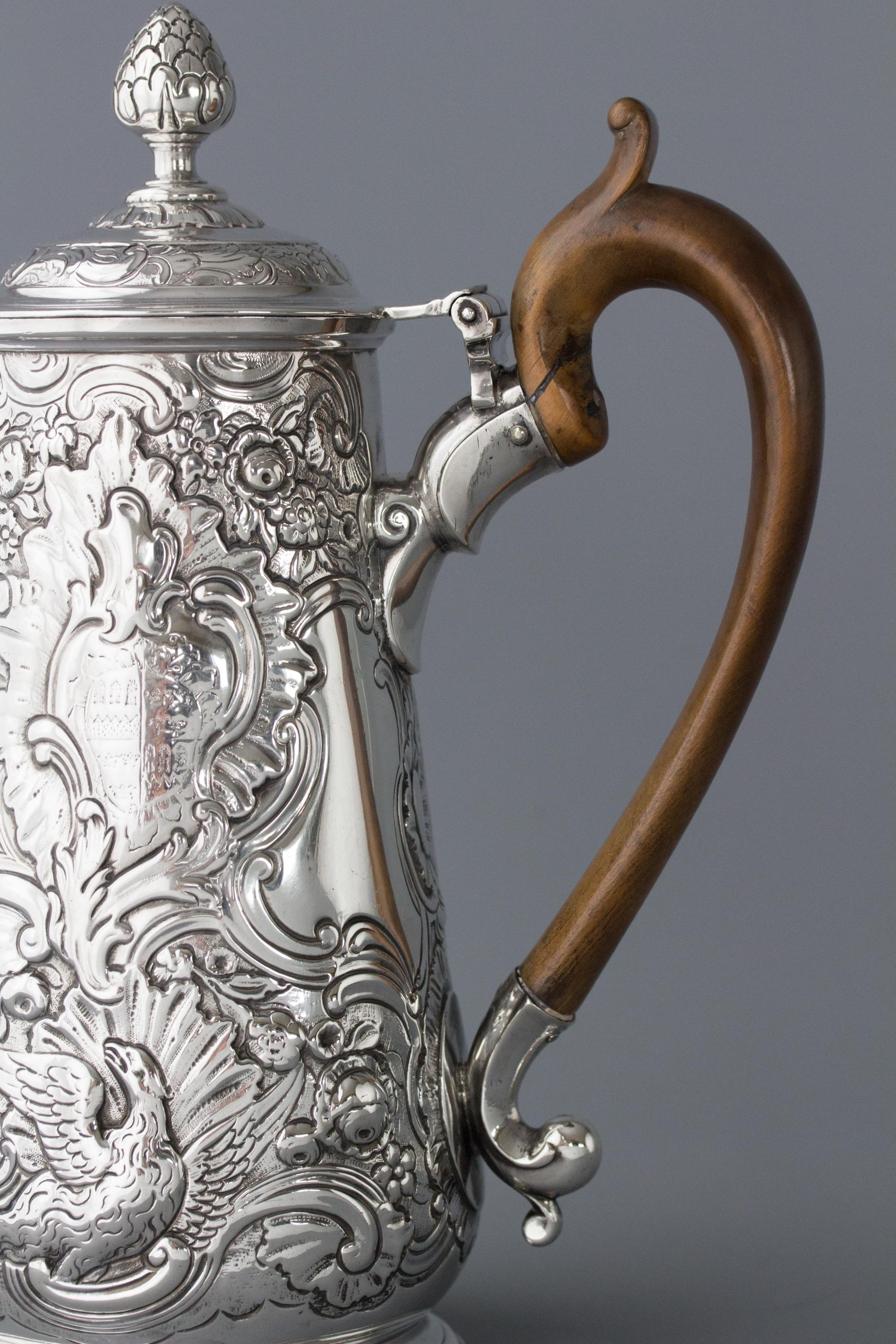 Irish George II Silver Coffee Pot, Dublin, circa 1734 2