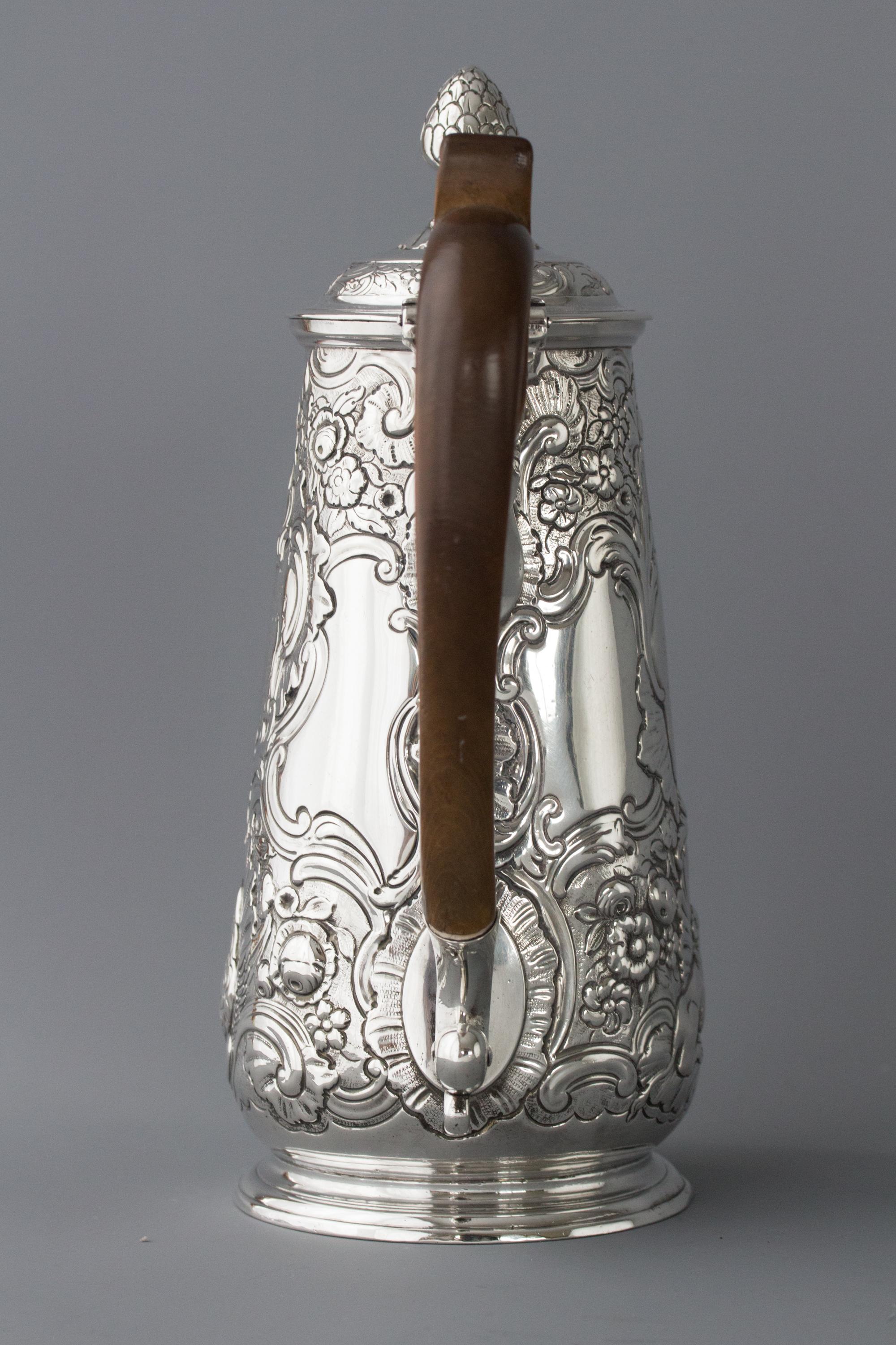 Irish George II Silver Coffee Pot, Dublin, circa 1734 4