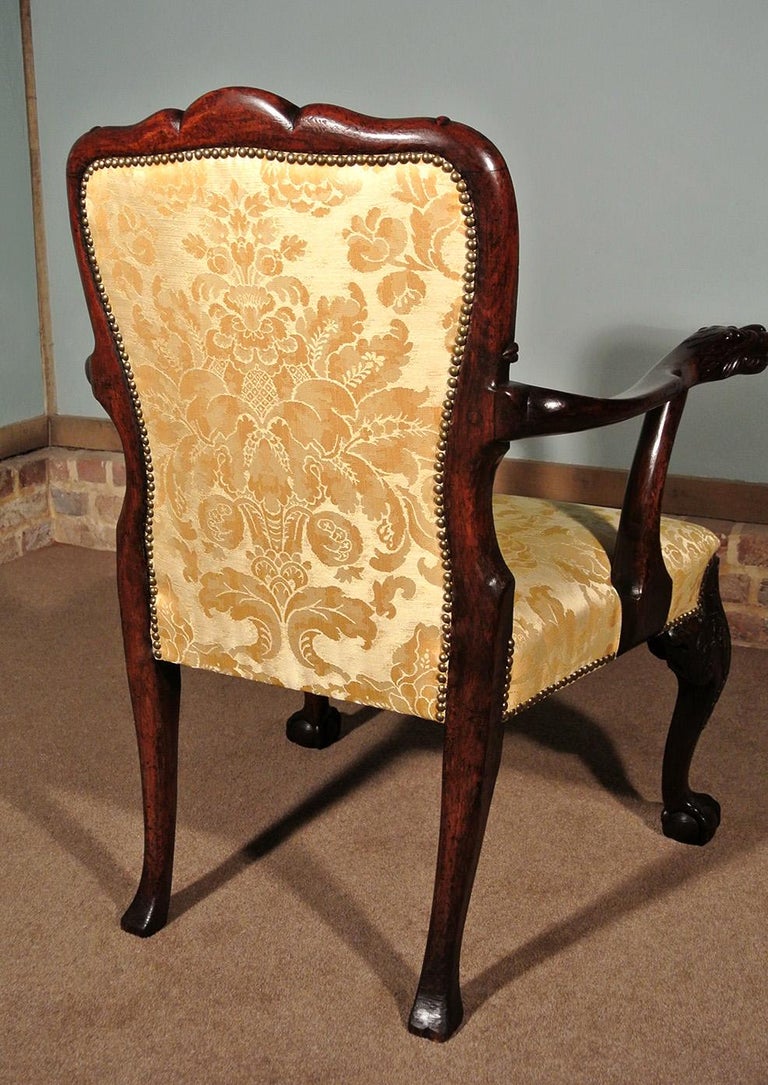 Irish George II Walnut Library Chair, circa 1750 at 1stDibs