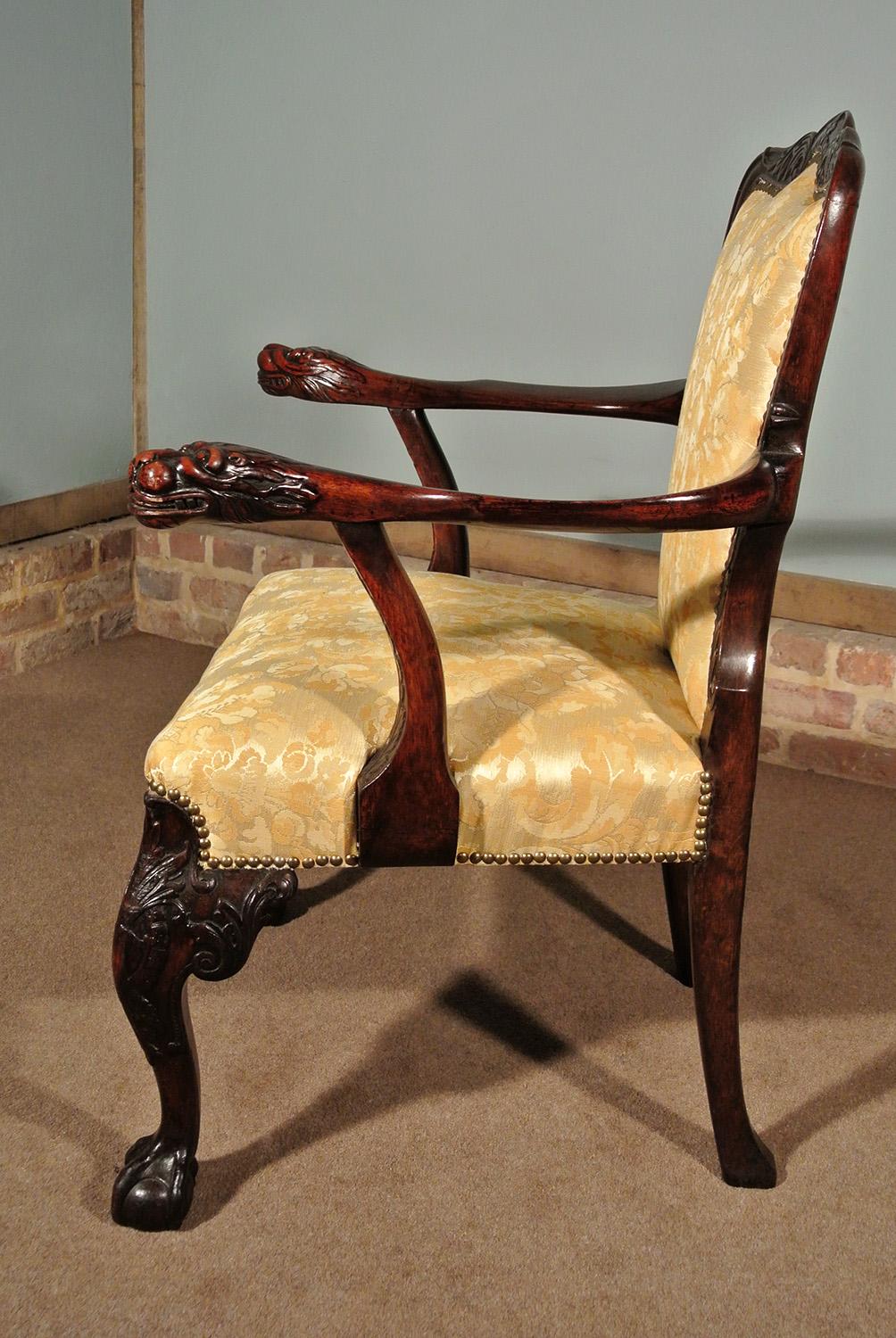 Irish George II Walnut Library Chair, circa 1750 2