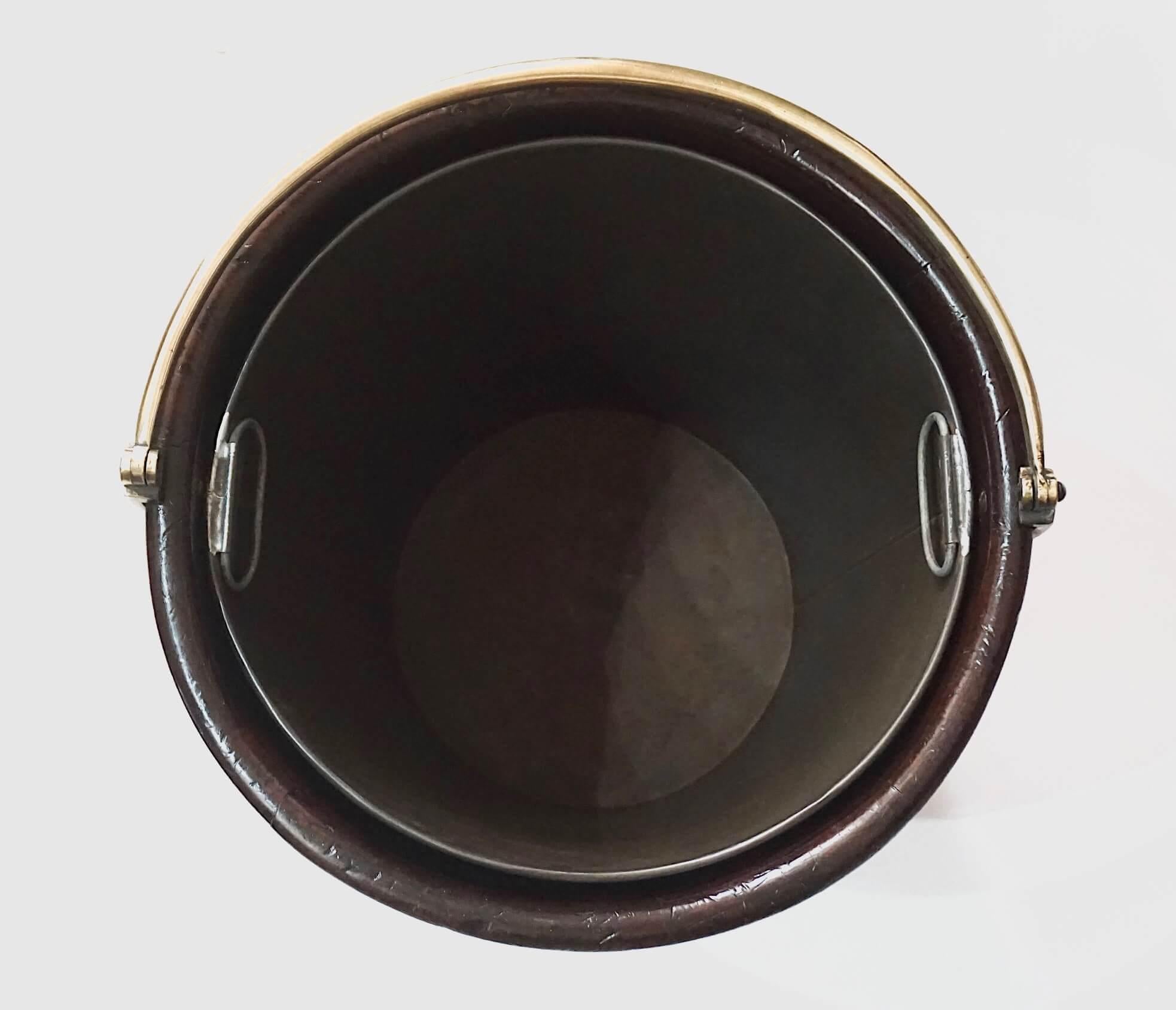 Irish George III Brass Bound Mahogany Peat or Turf Bucket, c. 1780 For Sale 5