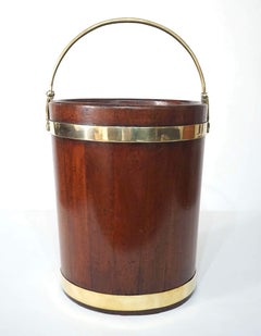 Irish George III Brass Bound Mahogany Peat or Turf Bucket, c. 1780