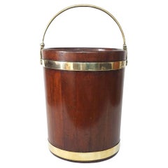 Irish George III Brass Bound Mahogany Peat or Turf Bucket, c. 1780