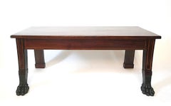 Irish George III Neoclassical Inlaid Mahogany Hall Bench, circa 1805