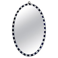 Irish George III Waterford Mirror With Blue & Clear Glass Studs