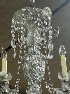 Irish Georgian Crystal Eight Arm Chandelier