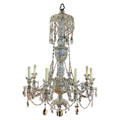 Irish Georgian Crystal Eight Arm Chandelier