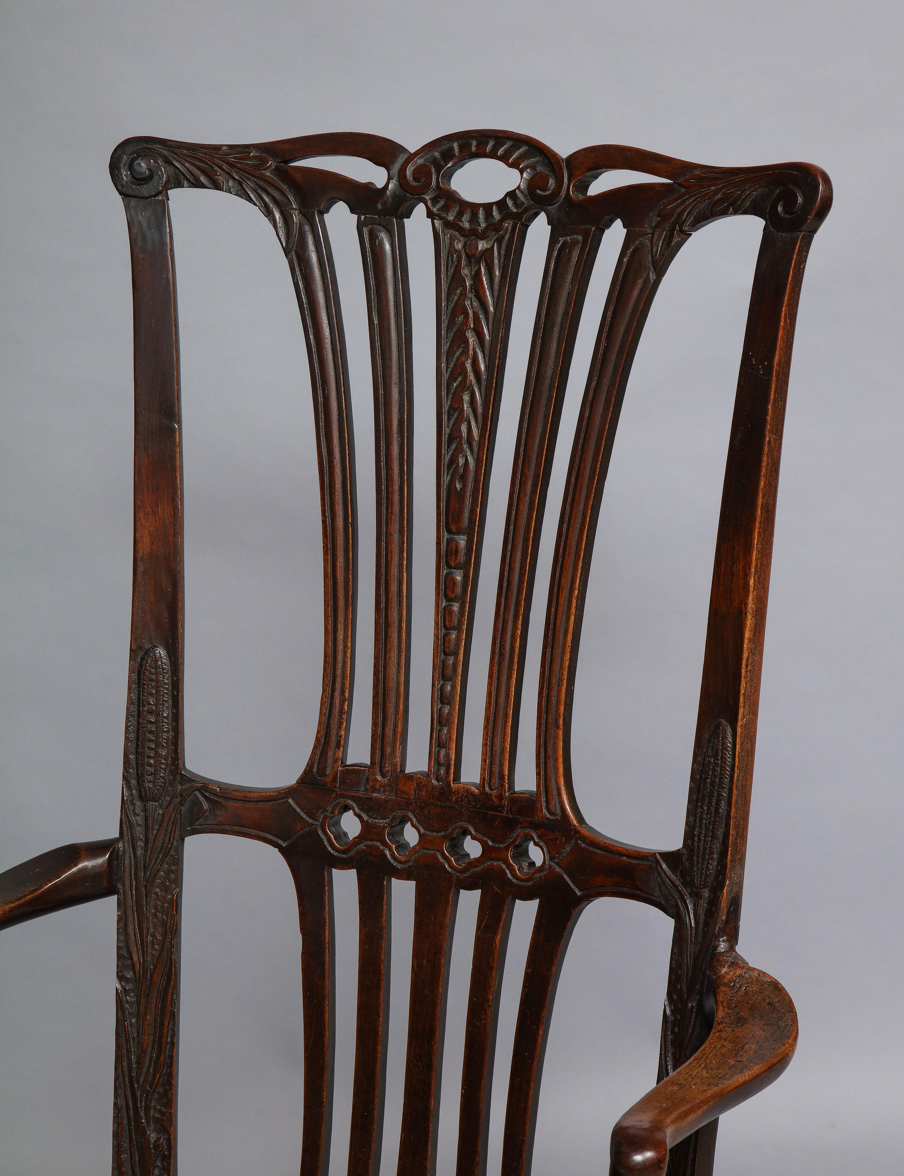 Irish Georgian Eagle Carved Chair 8
