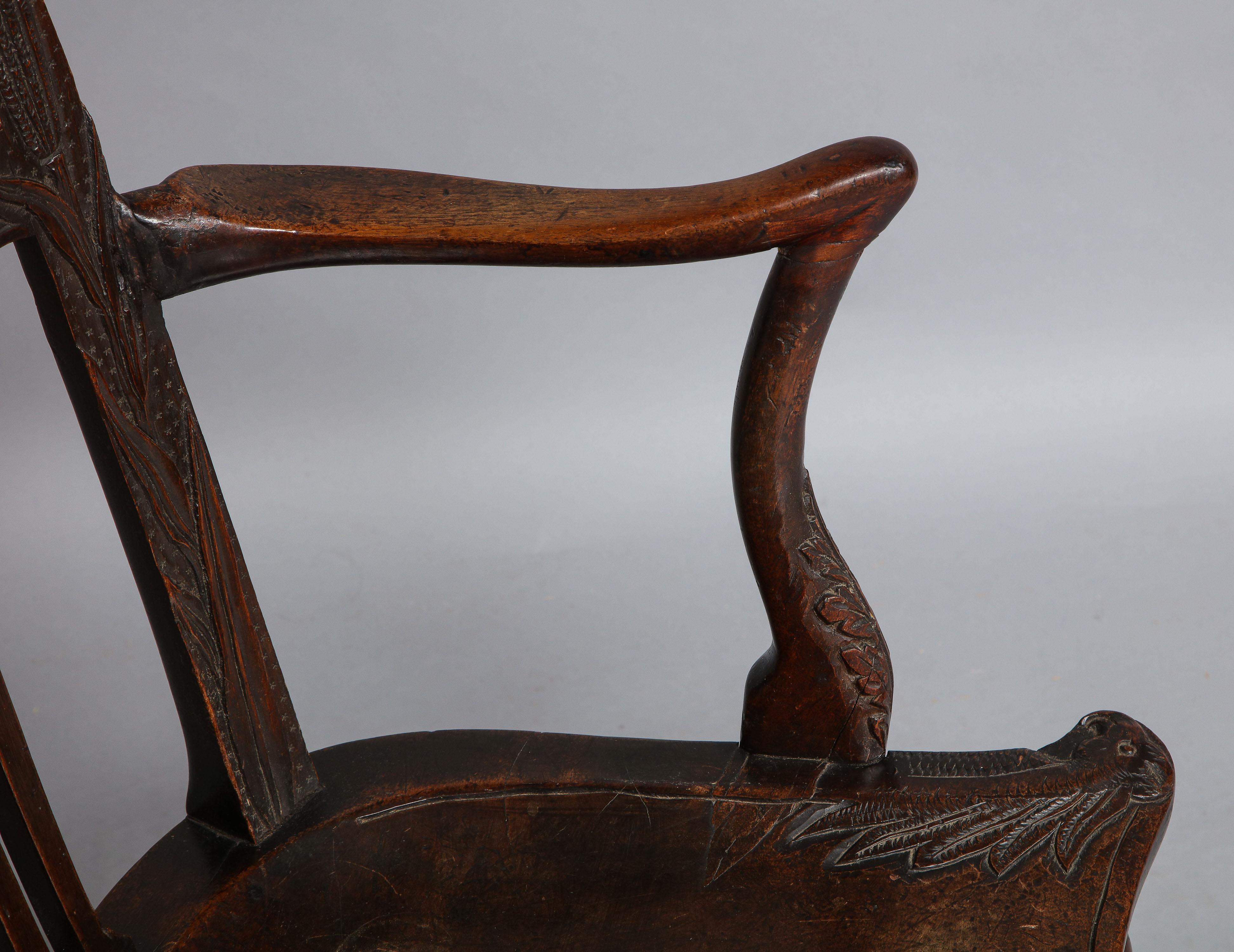 Irish Georgian Eagle Carved Chair 14