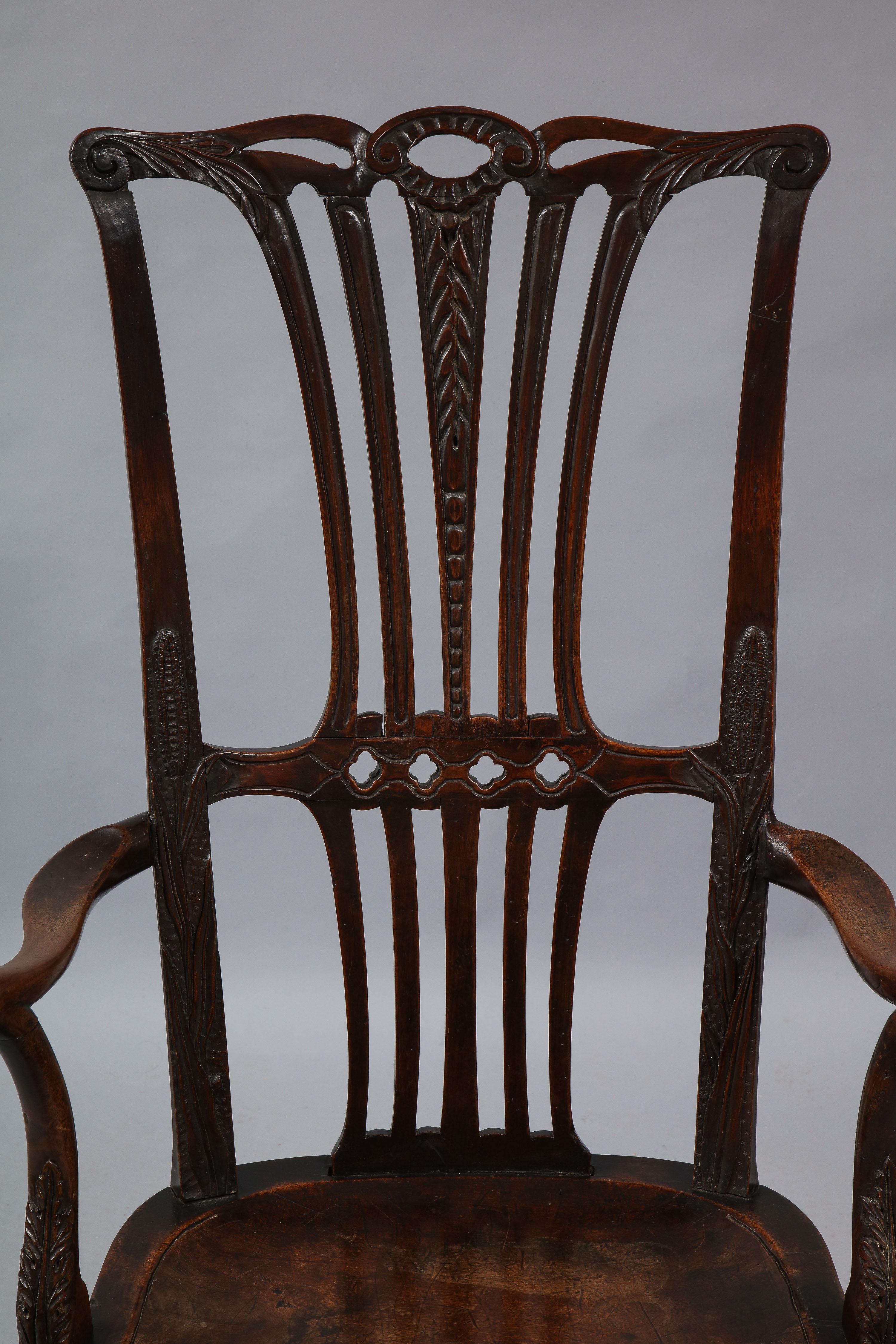 Mahogany Irish Georgian Eagle Carved Chair