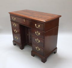 Irish Georgian Figured Mahogany Knee Hole Desk