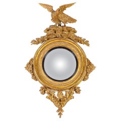 Irish Georgian Giltwood Convex Mirror