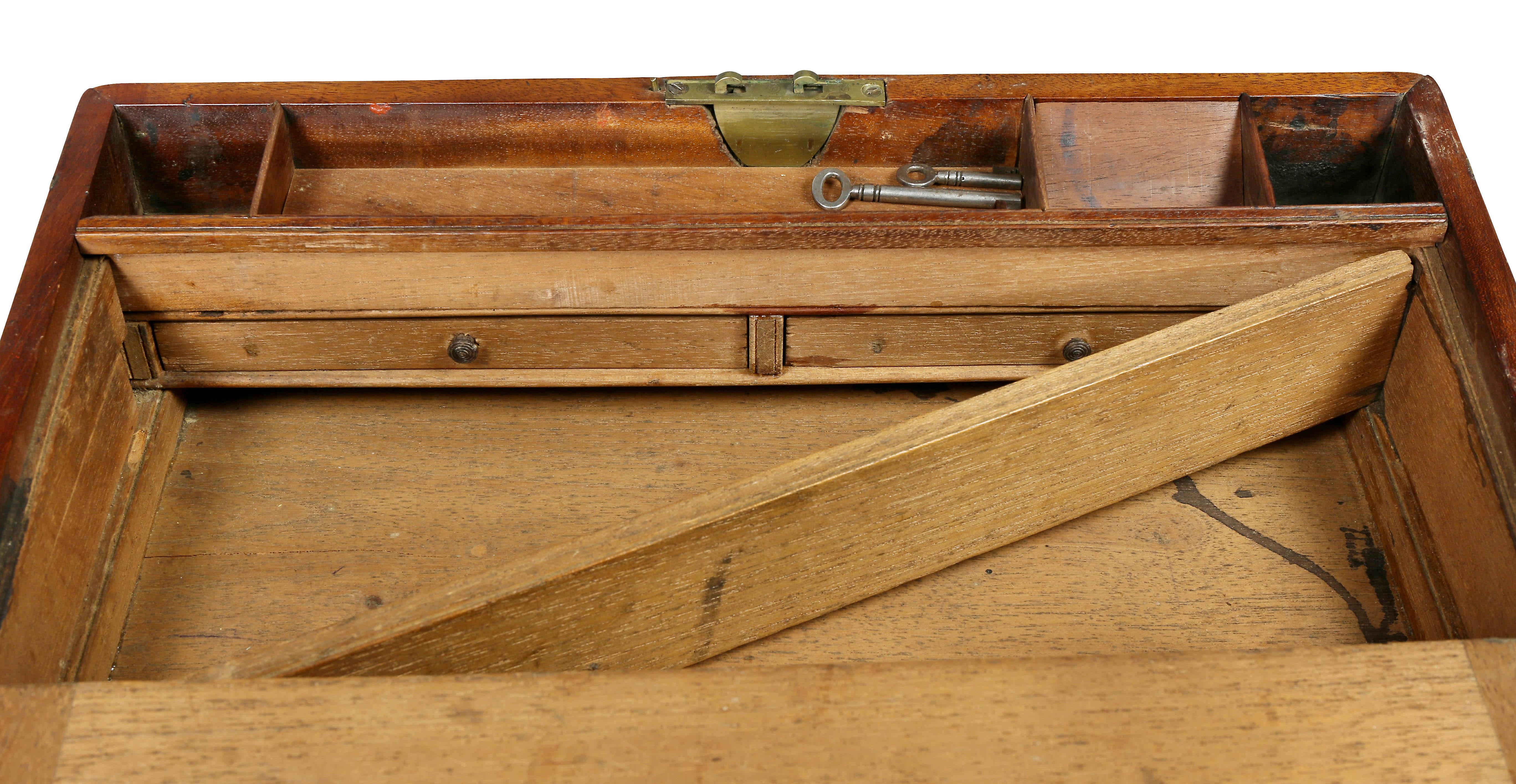 Irish Georgian Mahogany and Brass Mounted Lap Desk on Base 5