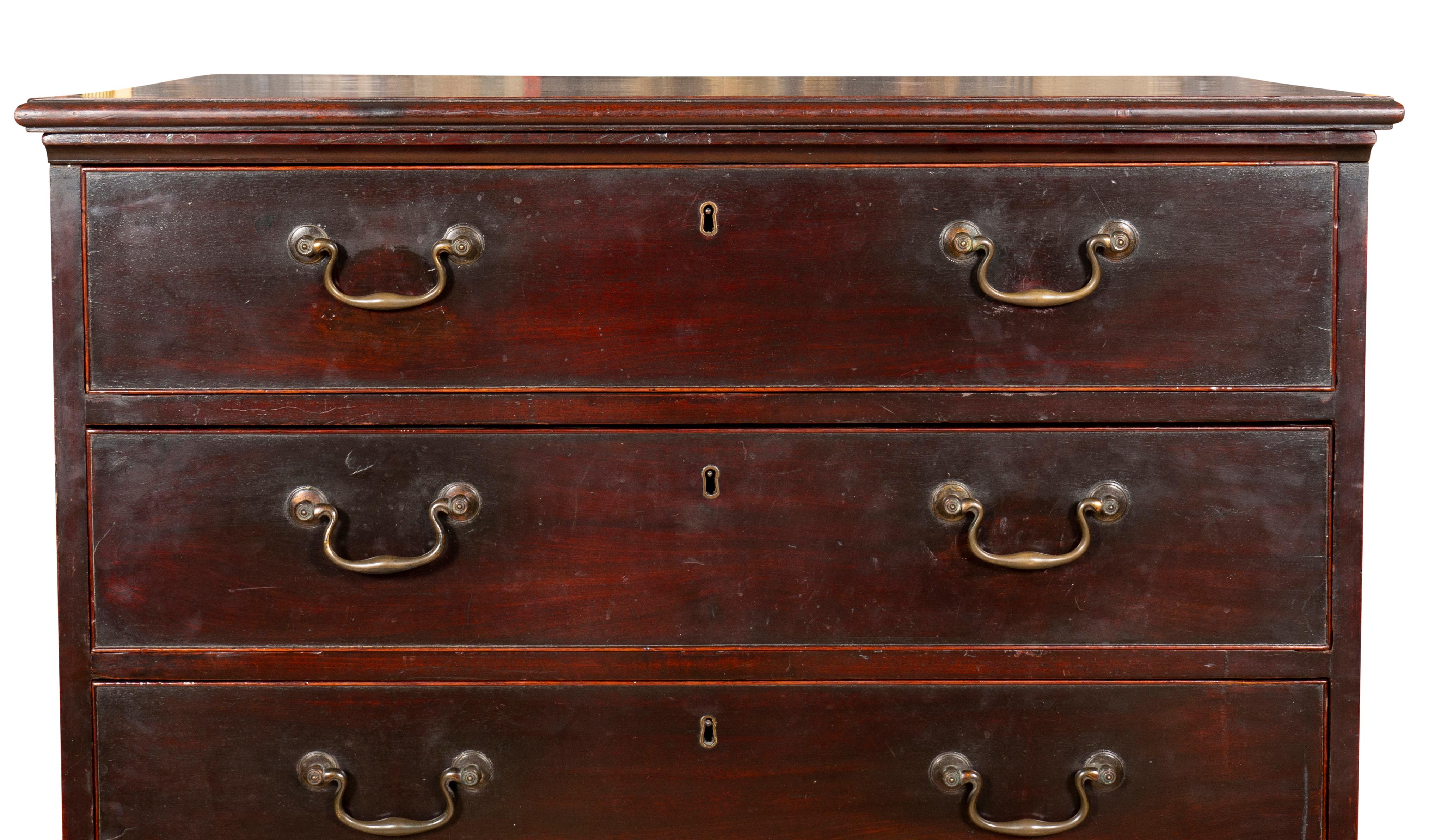 Irish Georgian Mahogany High Chest of Drawers For Sale 2