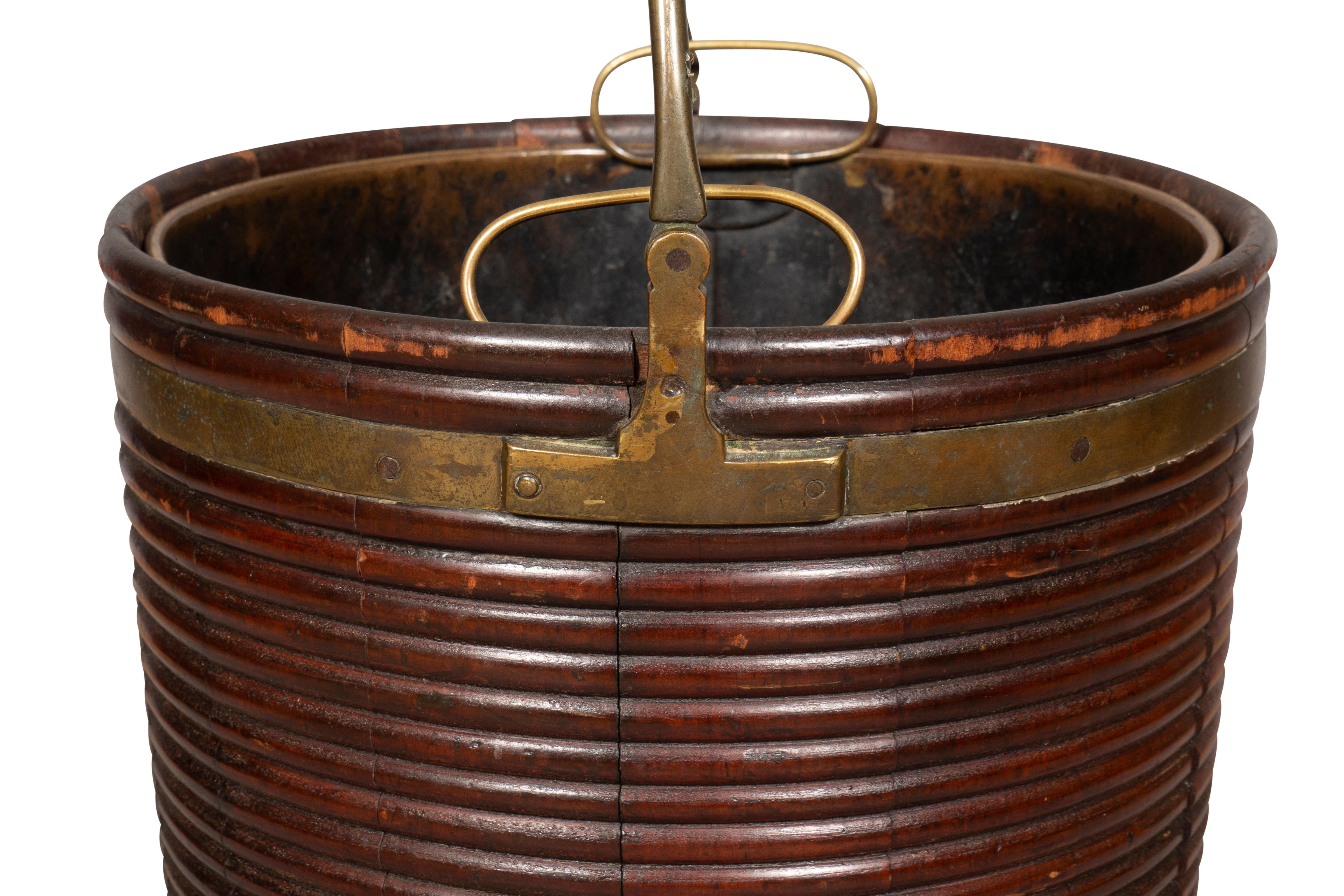 19th Century Irish Georgian Mahogany Peat Bucket For Sale