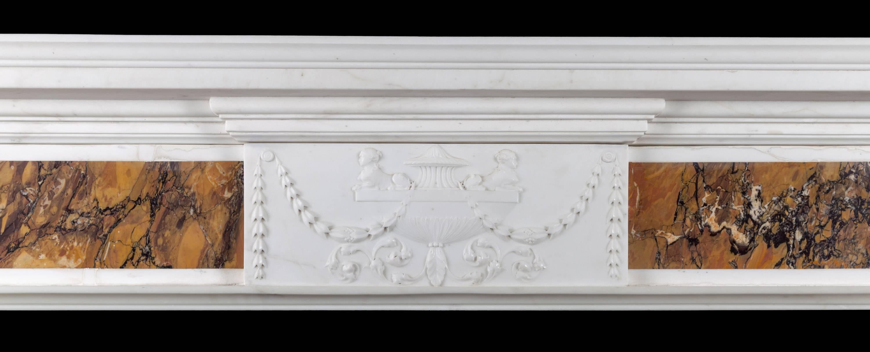 statuary and sienna marble georgian fireplace mantel