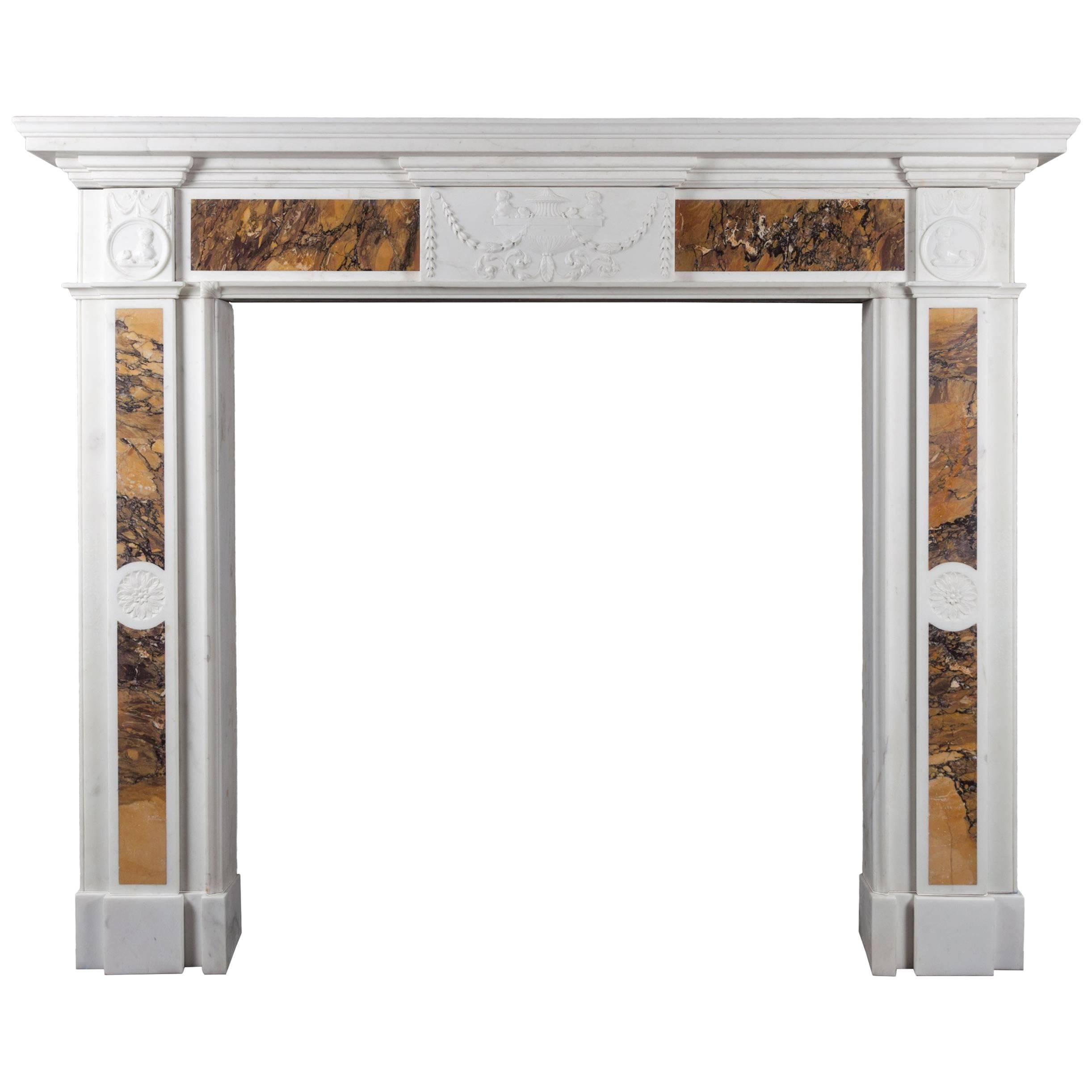 Irish Georgian Sienna Marble Fireplace