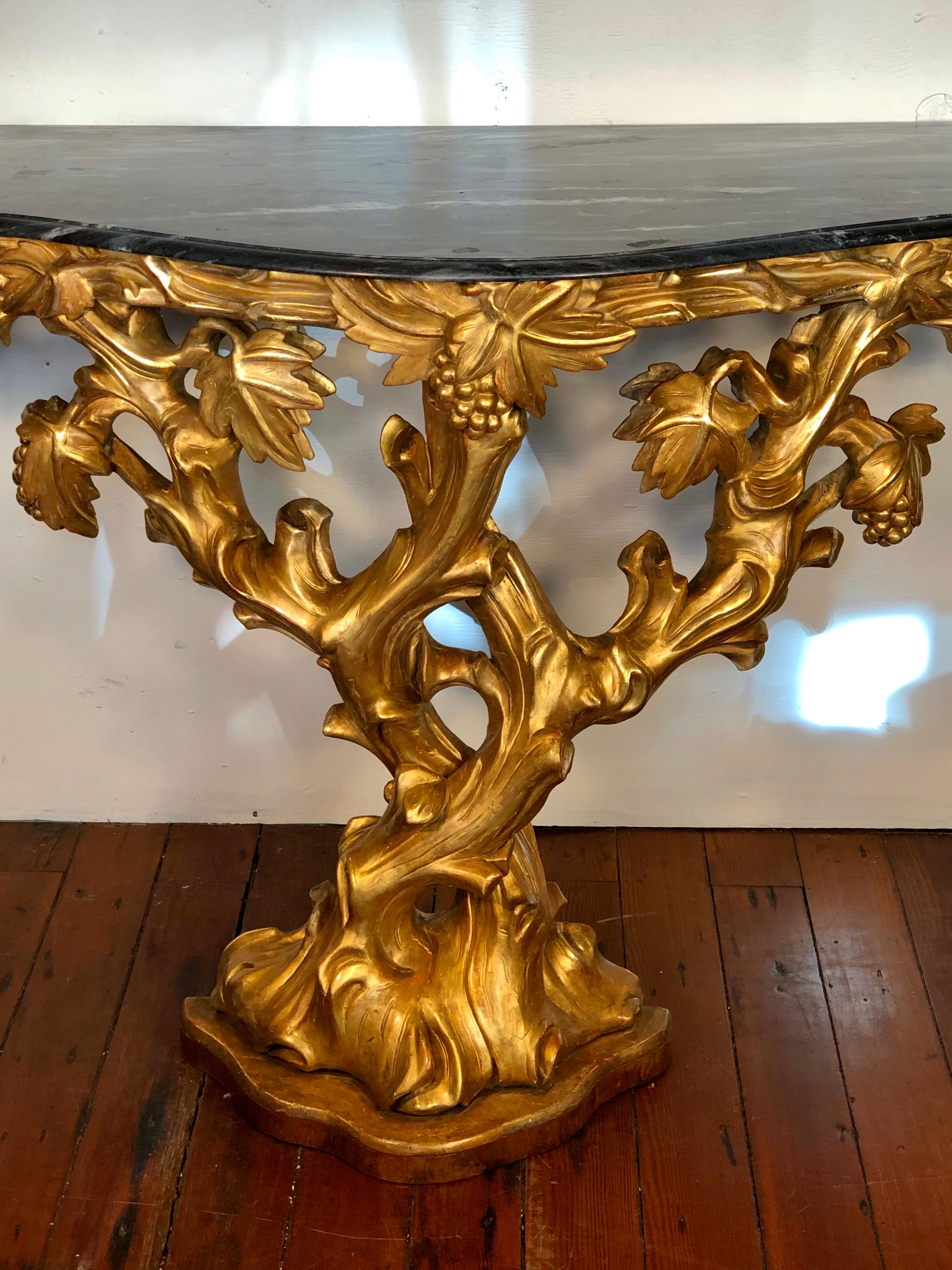 Irish Giltwood Grapevine Form Marble-Top Console, Late 18th Century 9