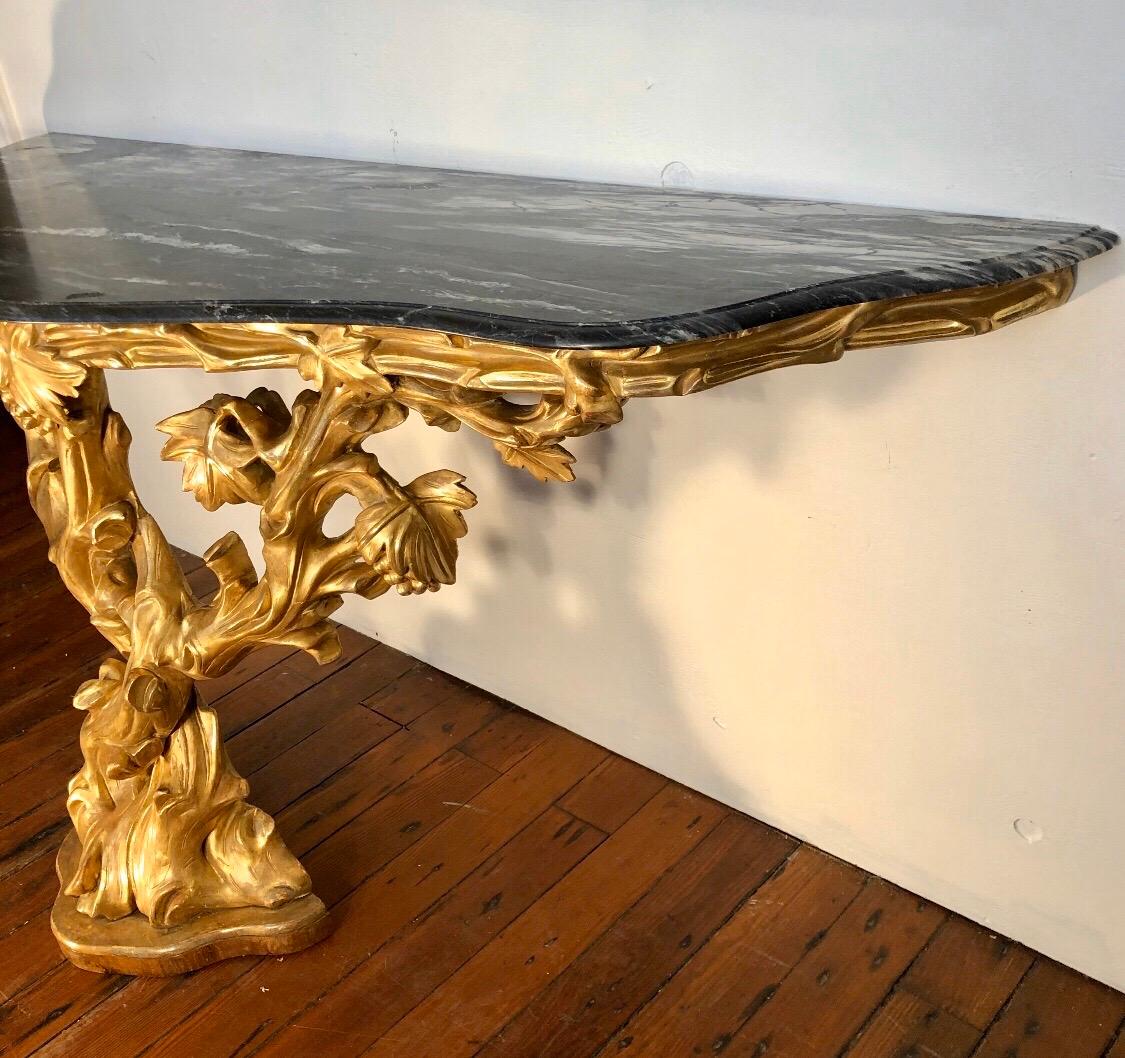 Irish Giltwood Grapevine Form Marble-Top Console, Late 18th Century 14