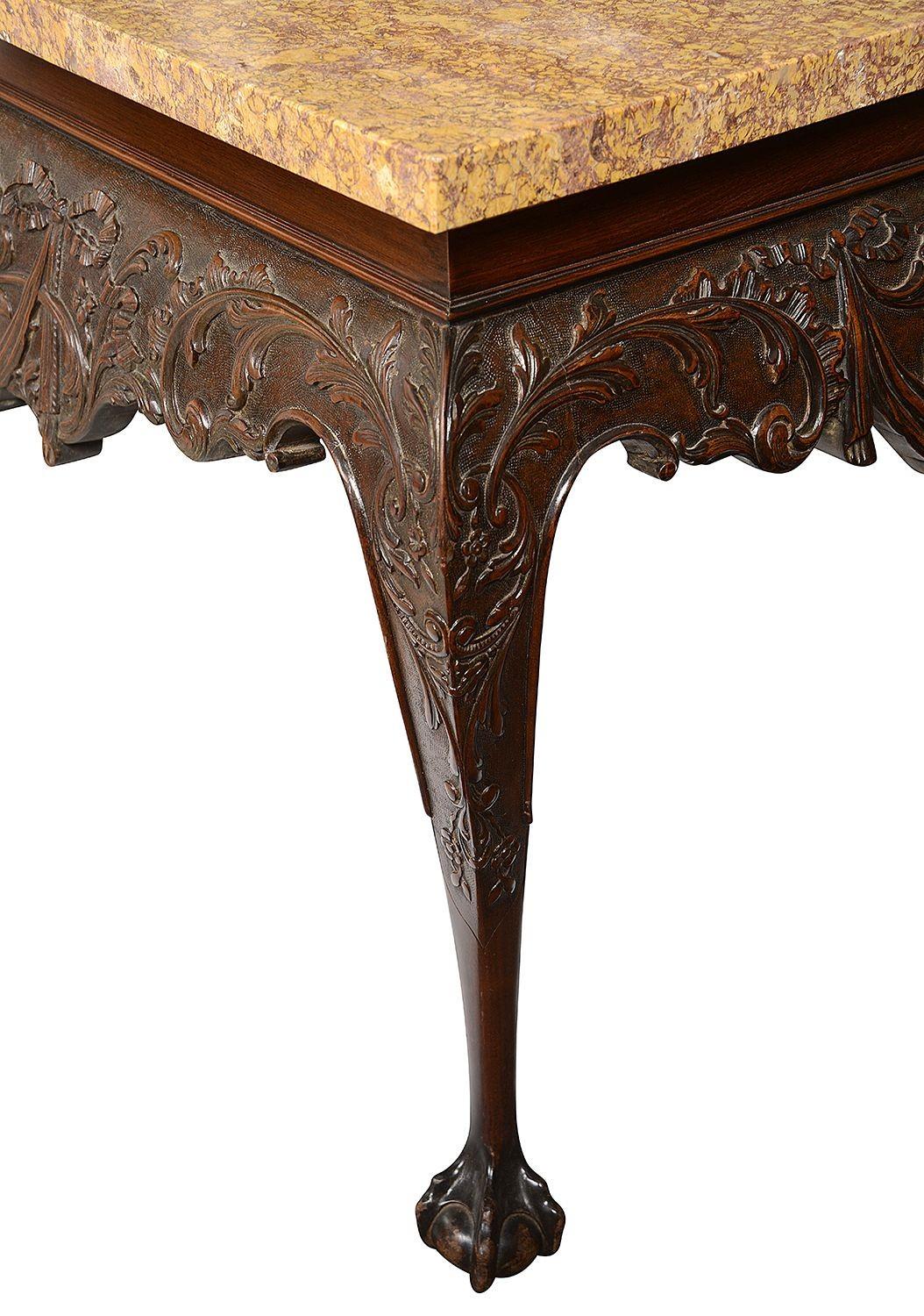 Irish Influenced Marble Topped Console / Side Table, Late 19th Century For Sale 1