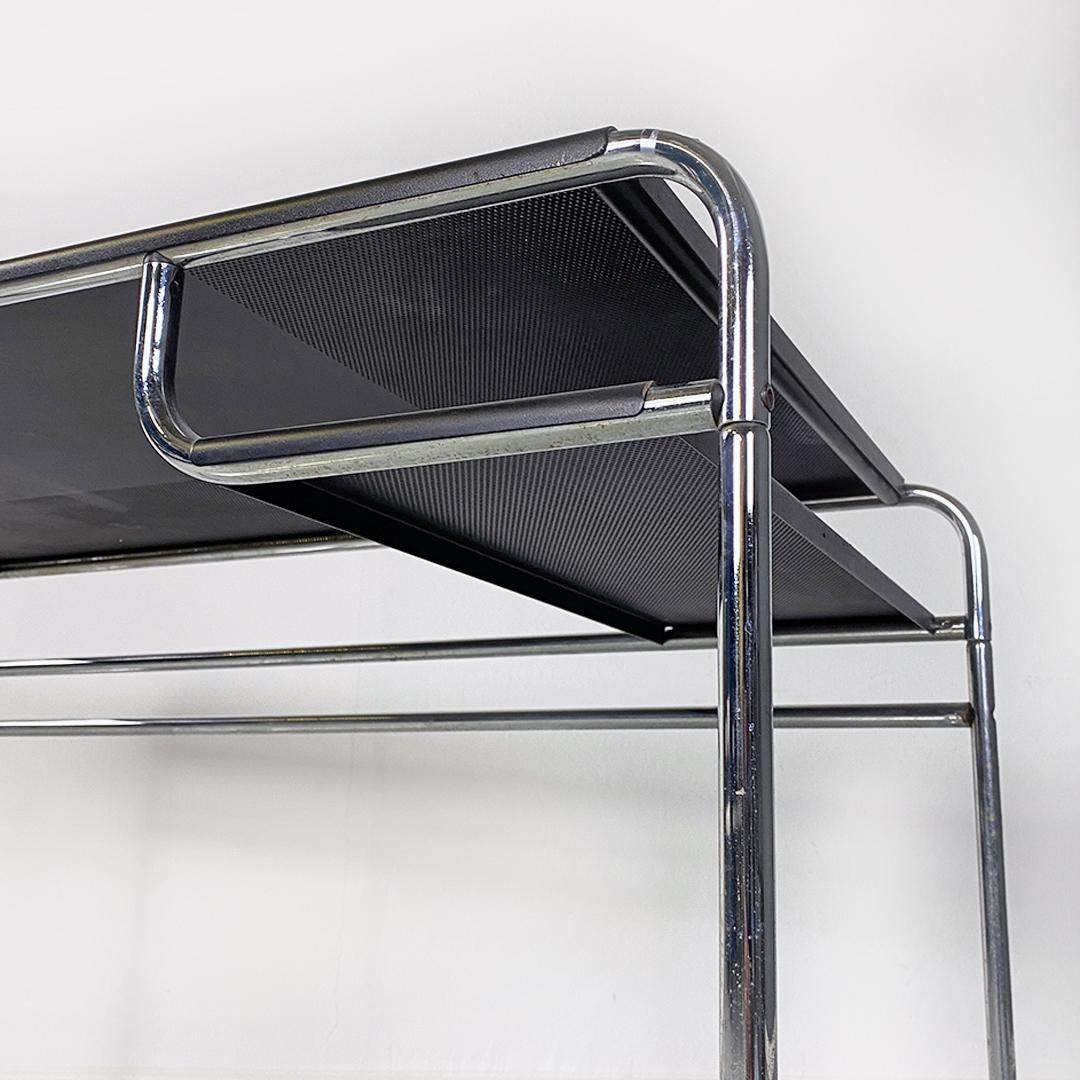 Irish International Style Black and Chromed Metal Desk by Eileen Gray, 1970s In Good Condition In MIlano, IT