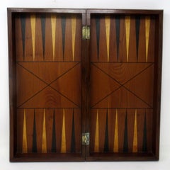 Irish Killarney Kerry Arbutus Wood Antique Chess Backgammon Games Board 19thCent