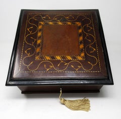 Irish Killarney Kerry Arbutus Wood Antique Jewelry Casket Box Mid-19th Century