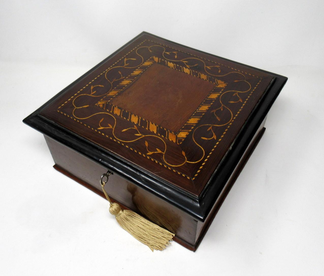 Irish Killarney Kerry Arbutus Wood Antique Jewelry Casket Box Mid-19th Century In Good Condition In Dublin, Ireland