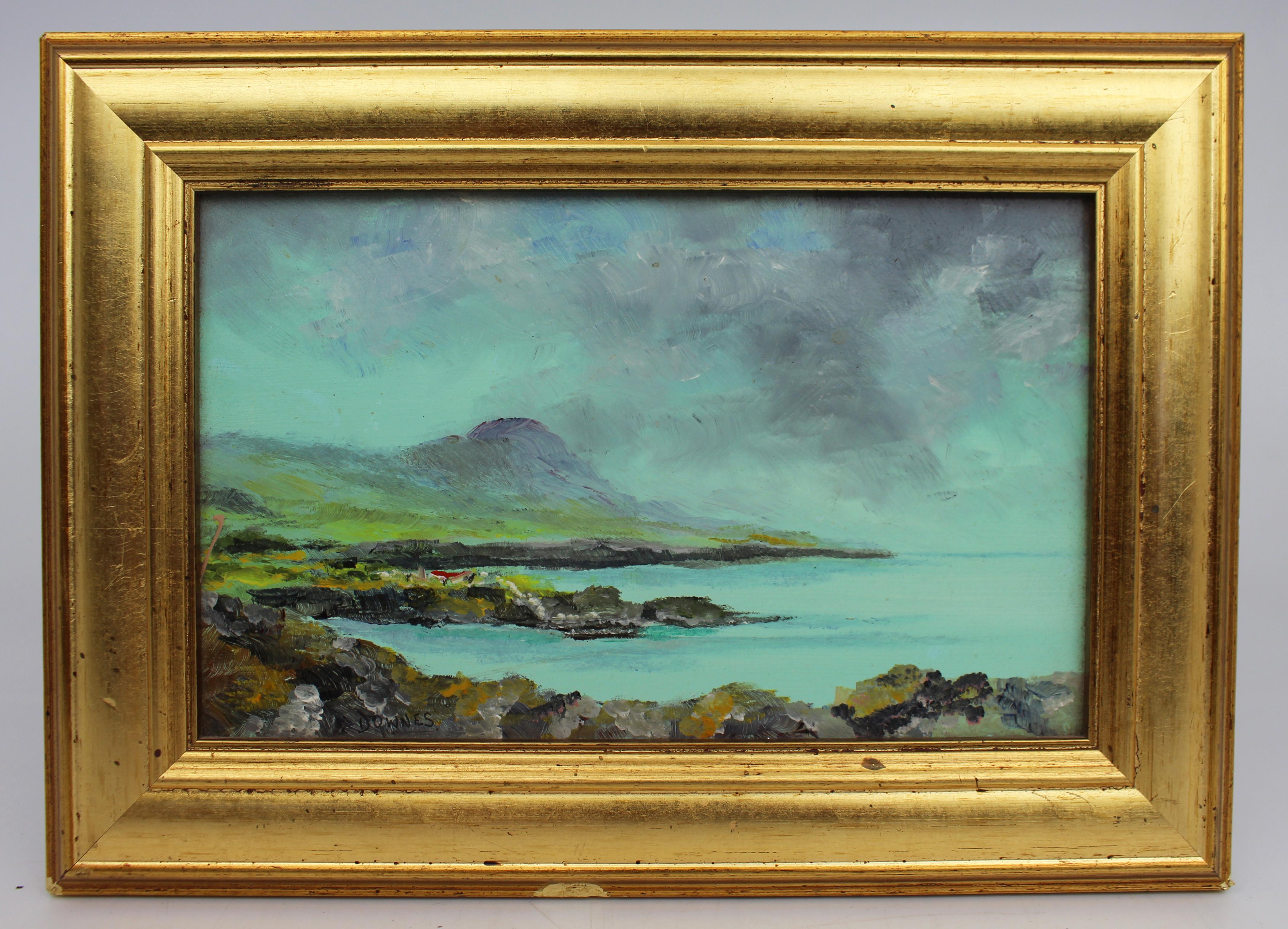 Irish Landscape by Michael F. Downes Oil on Board. 


Fine and delicate late 20th century artwork by Michael F.Downes.

Frame measures 27 x 19 cm

Good condition. Little wear to frame and touch-up to gold leaf 

Michael F. Downes is a well known