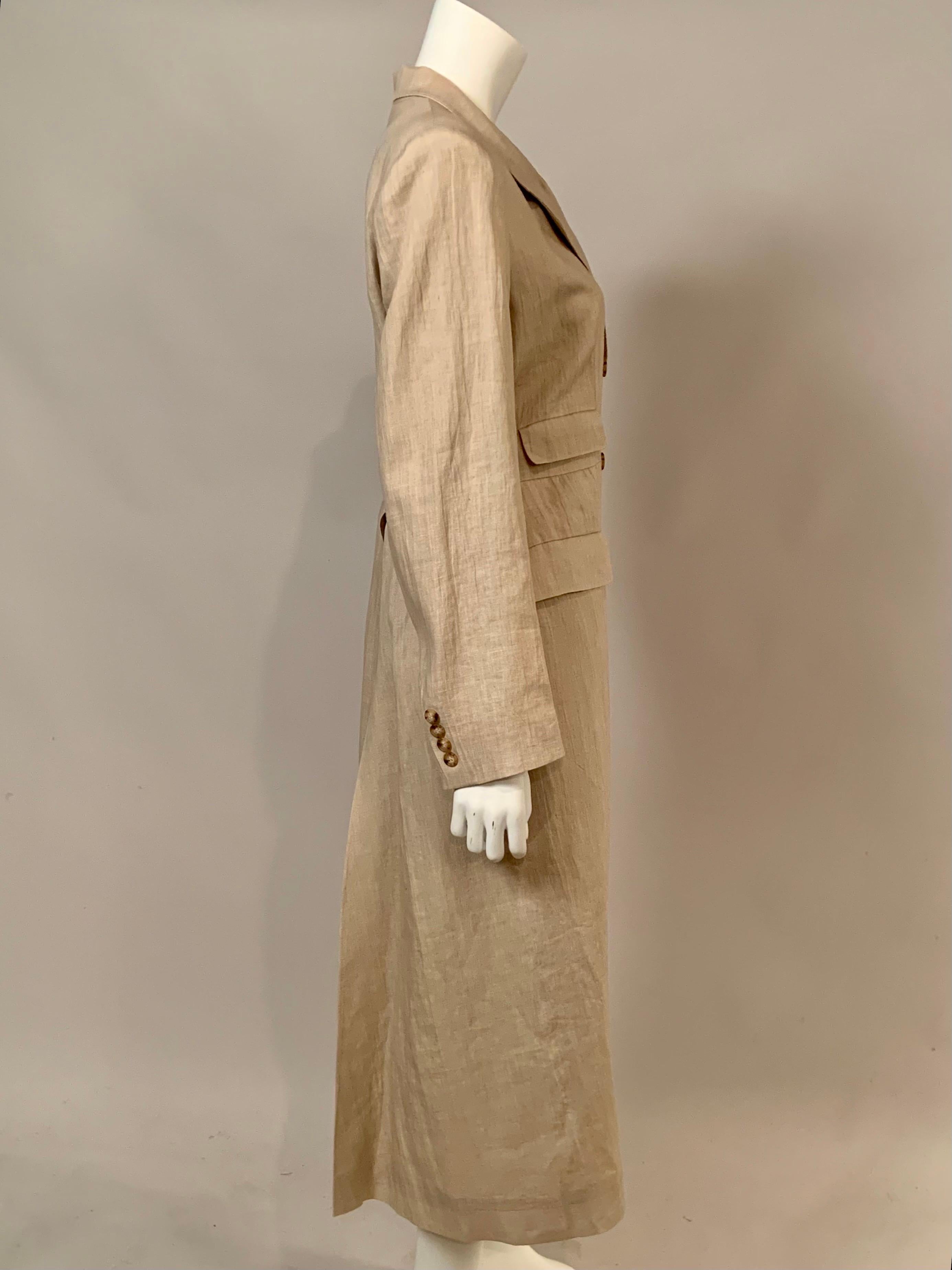 Irish Linen Duster Coat Made in Ireland by Willis & Geiger Outfitters For Sale 6