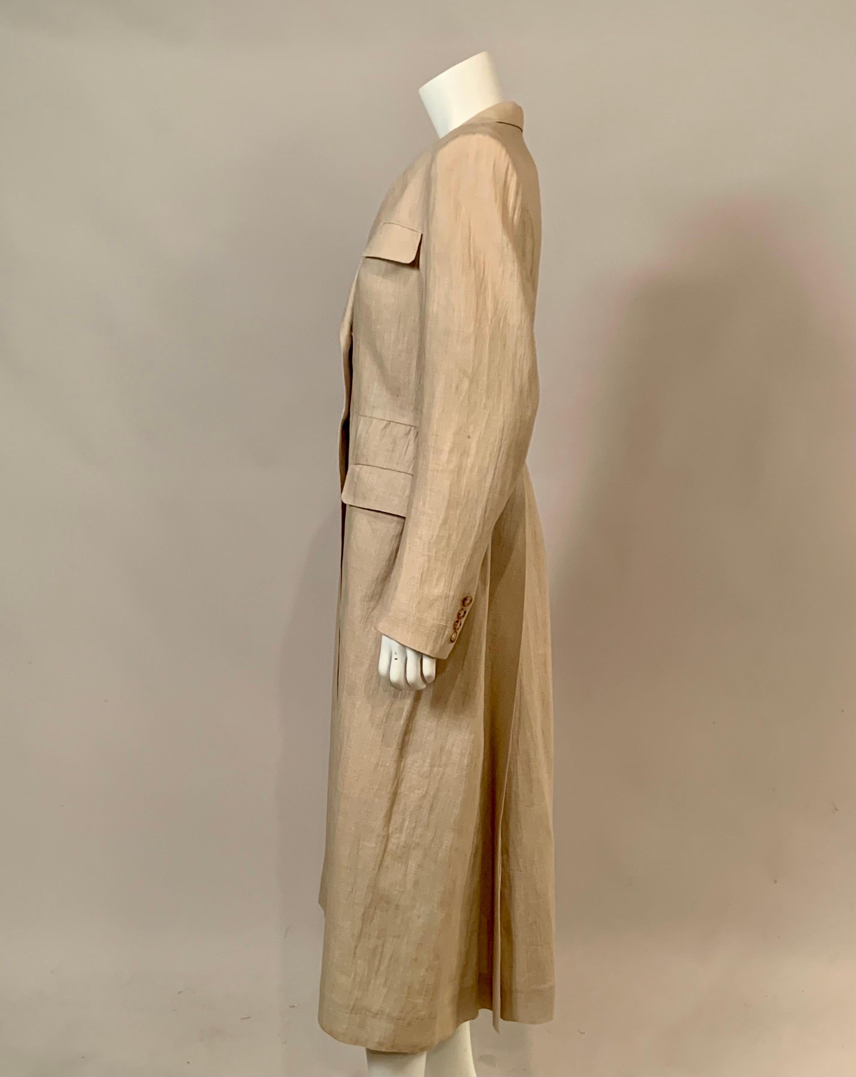 Women's Irish Linen Duster Coat Made in Ireland by Willis & Geiger Outfitters For Sale