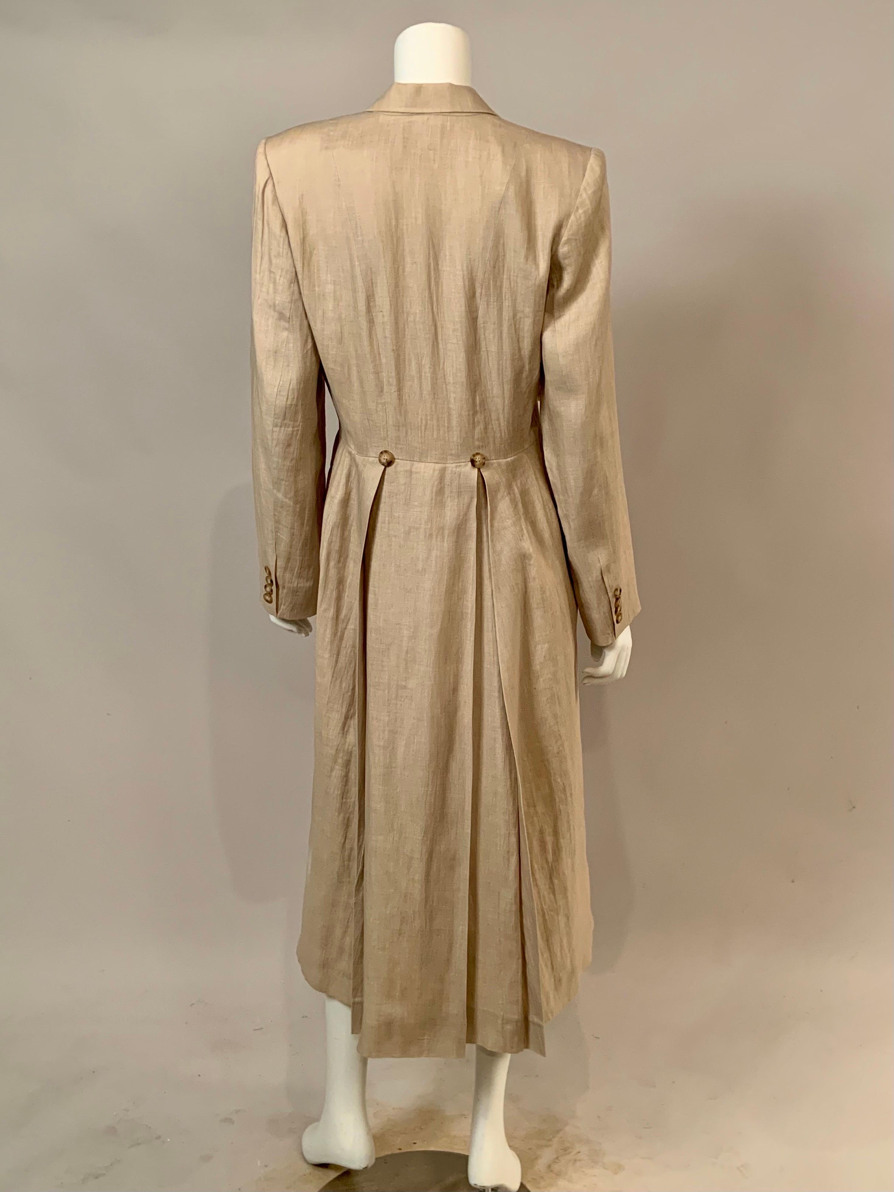 Irish Linen Duster Coat Made in Ireland by Willis & Geiger Outfitters For Sale 2