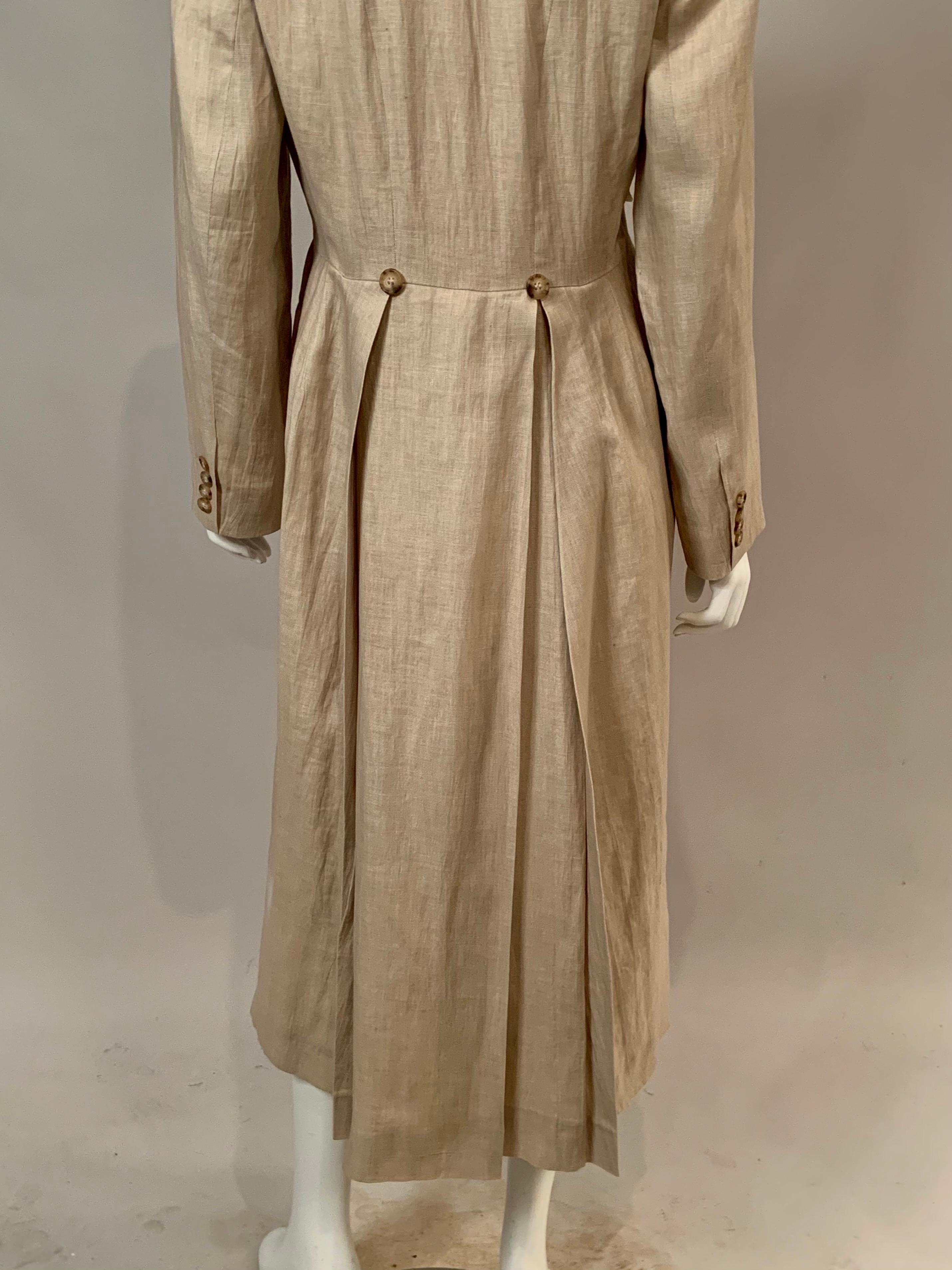 Irish Linen Duster Coat Made in Ireland by Willis & Geiger Outfitters For Sale 4
