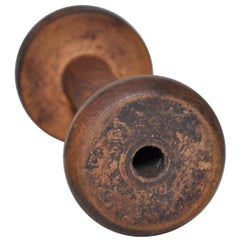 Used Irish Linen Wooden Bobbin Spool Machinery Rustic Relic