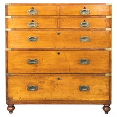 Irish Mahogany And Brass Bound Campaign Chest By Ross & Co.