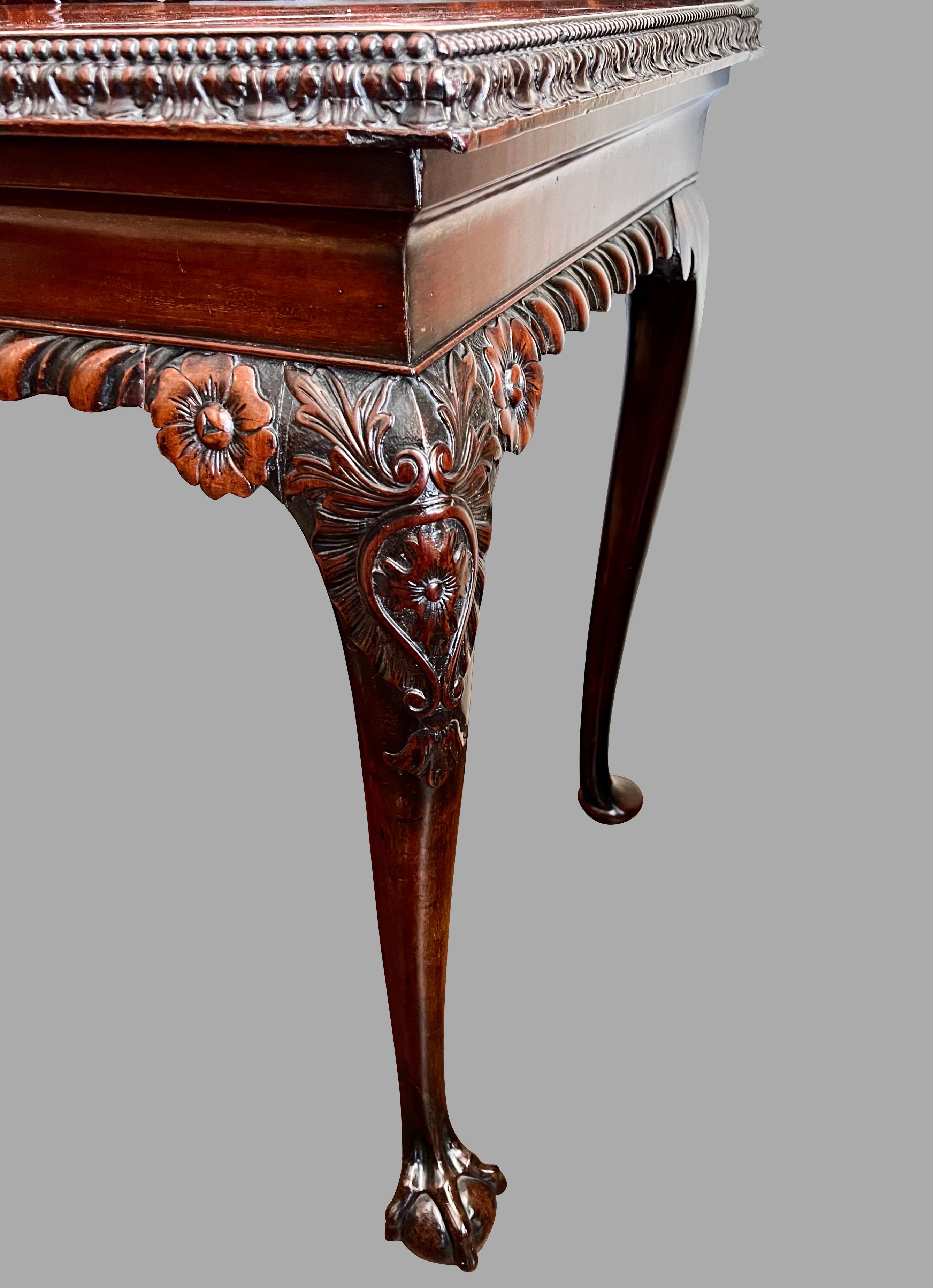 Superb Irish Carved Mahogany Chippendale Period Serving Table  7