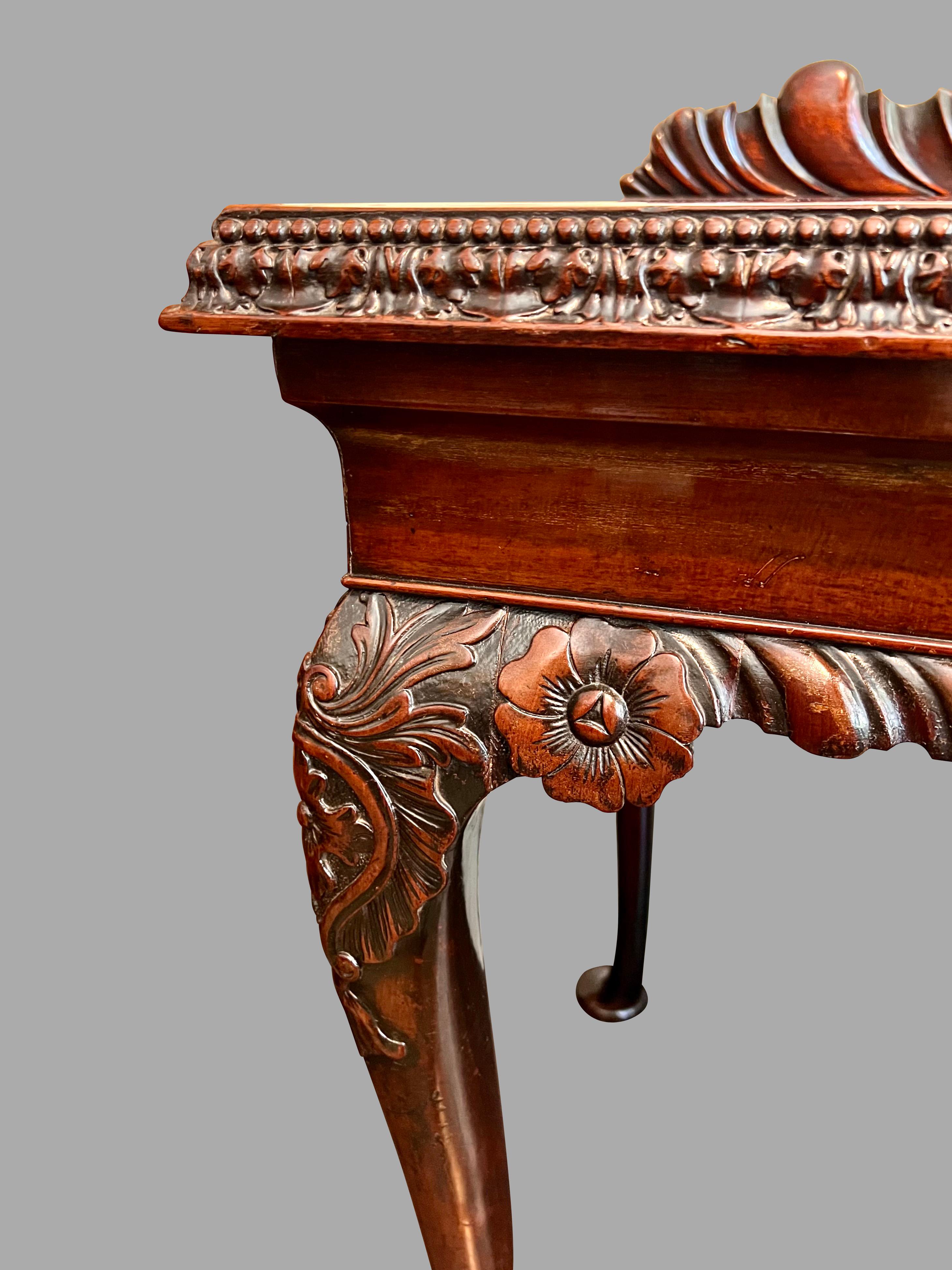 Superb Irish Carved Mahogany Chippendale Period Serving Table  8