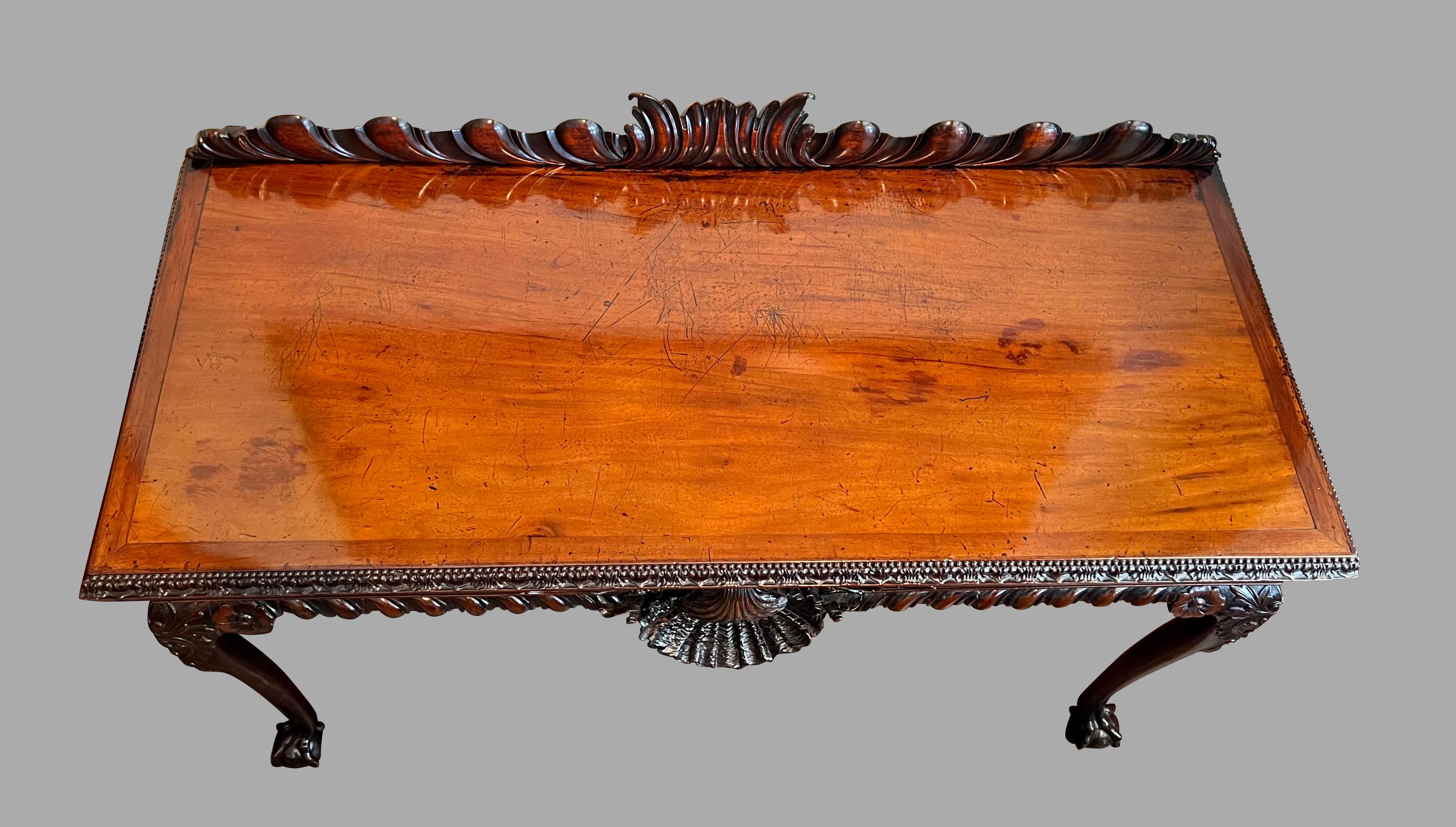 Late 18th Century Superb Irish Carved Mahogany Chippendale Period Serving Table 