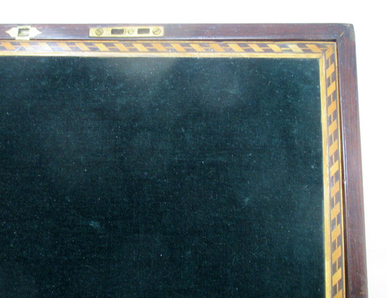 19th Century Irish Mahogany Inlaid Writing Slope Box by Austins Dublin, circa 1860