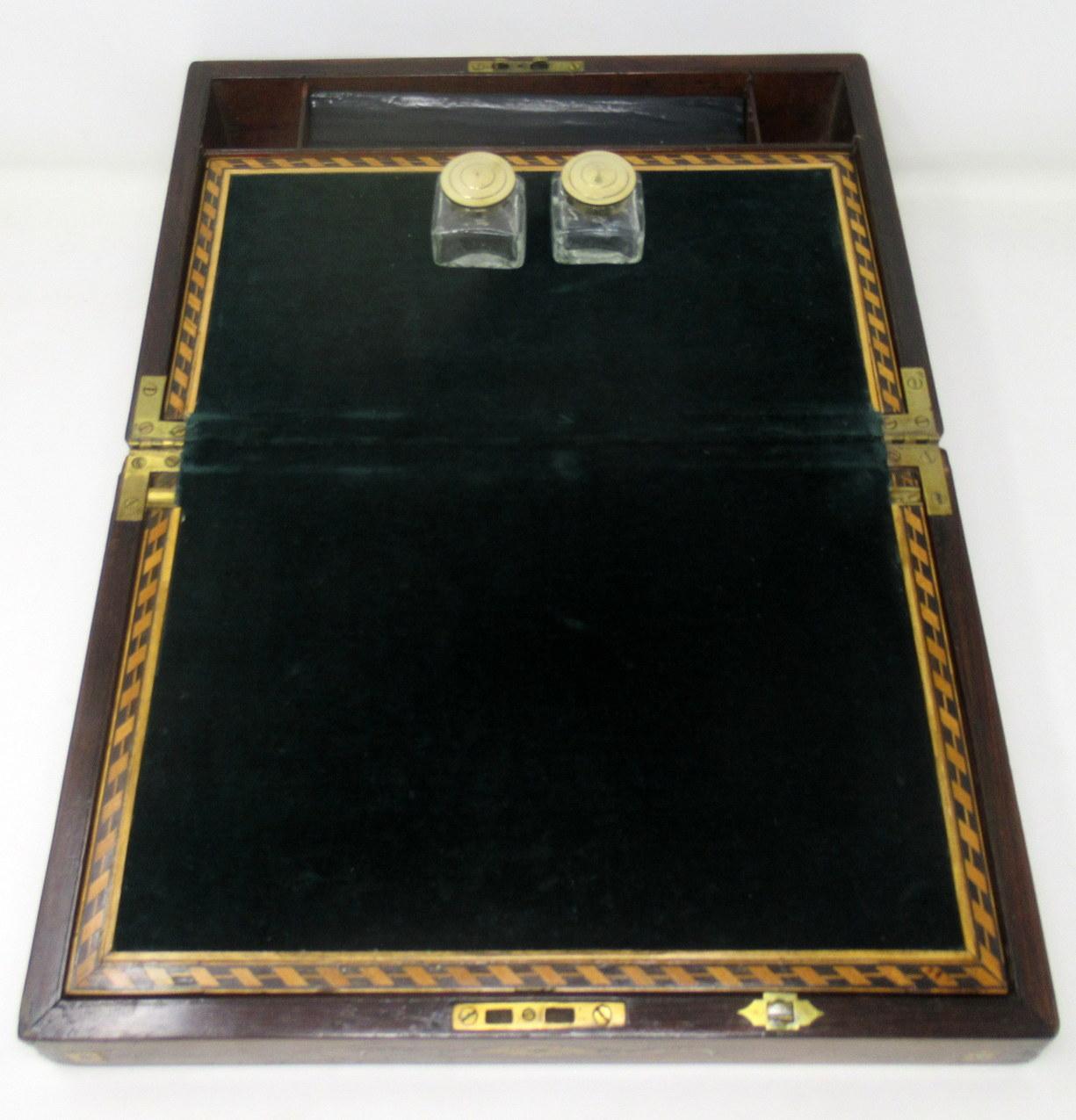 Irish Mahogany Inlaid Writing Slope Box by Austins Dublin, circa 1860 1