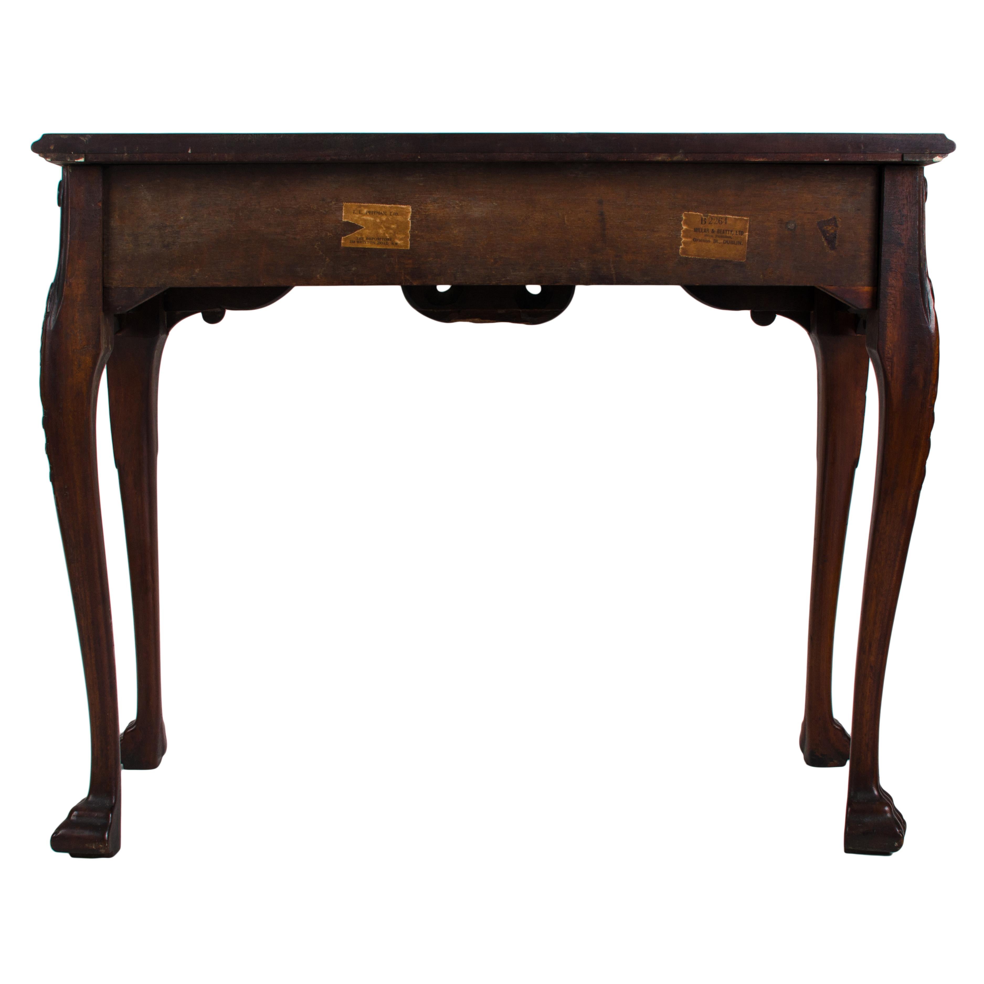 Irish Mahogany Side Table, 19th Century For Sale 8