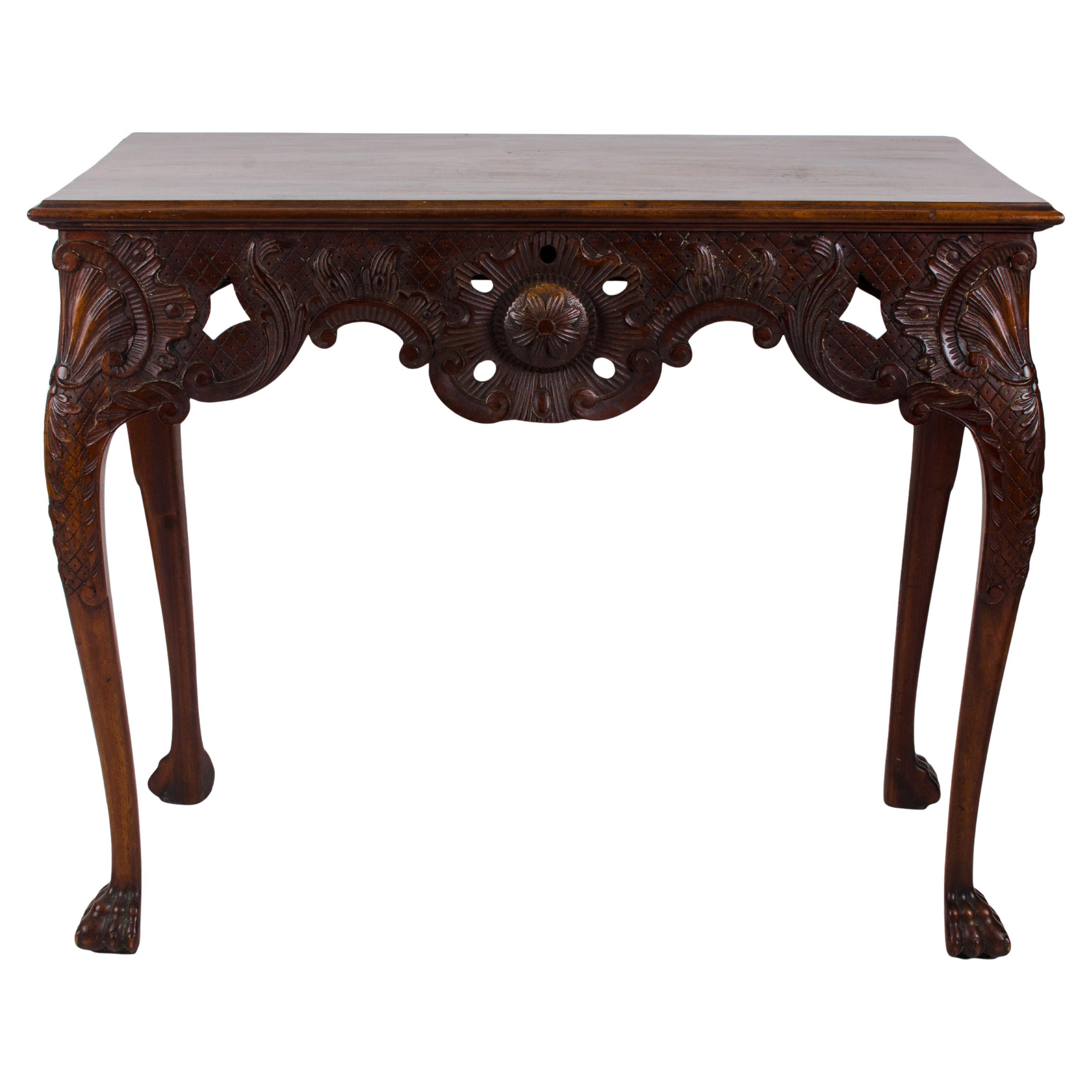Irish Mahogany Side Table, 19th Century For Sale