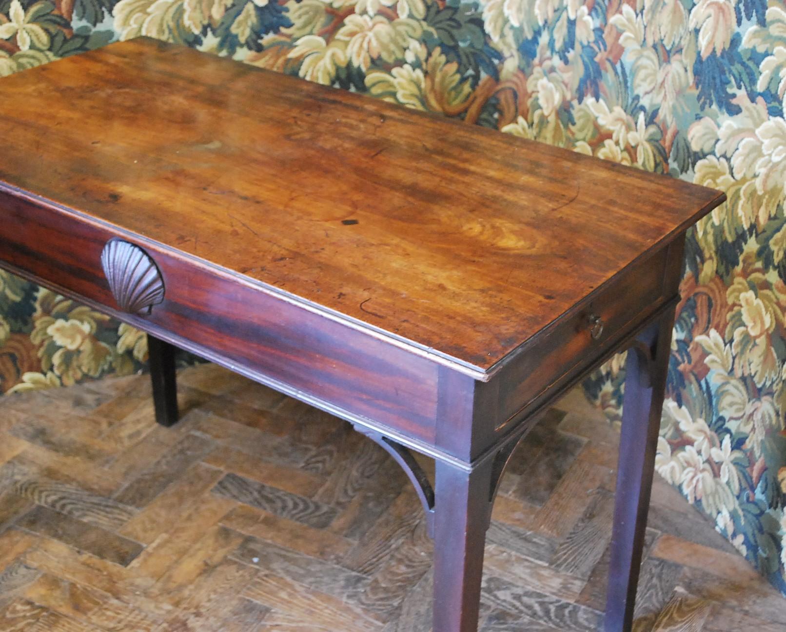 Hand-Carved Irish mahogany side table For Sale
