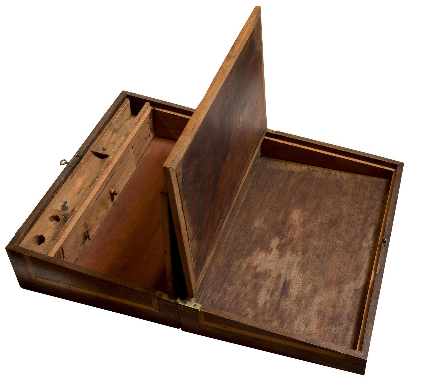 Victorian Irish Mahogany Writing Box/Lap Desk, 1880 For Sale