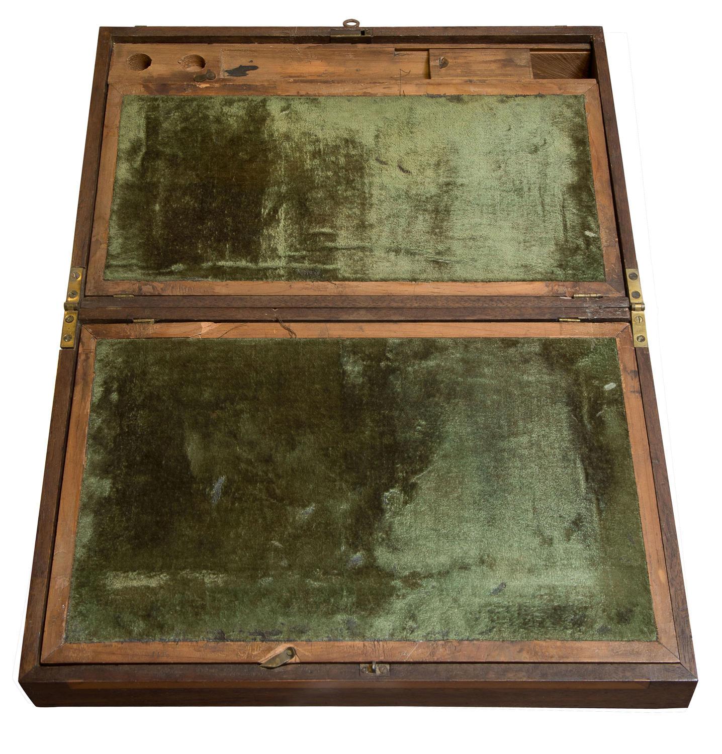 19th Century Irish Mahogany Writing Box/Lap Desk, 1880 For Sale