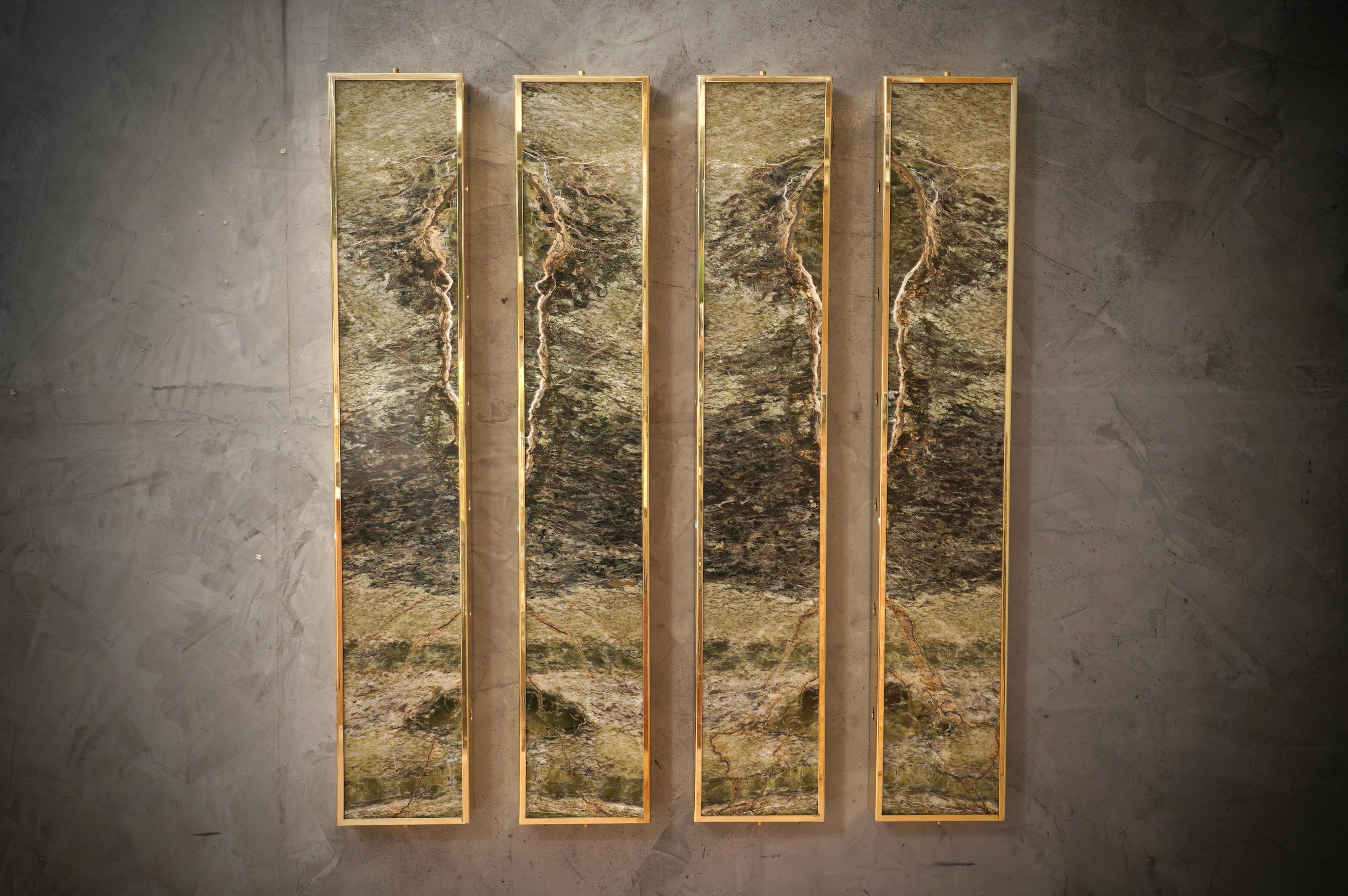 Italienische Wandleuchten und Wandleuchter aus irischem Marmor und Messing, 2020 im Angebot 4