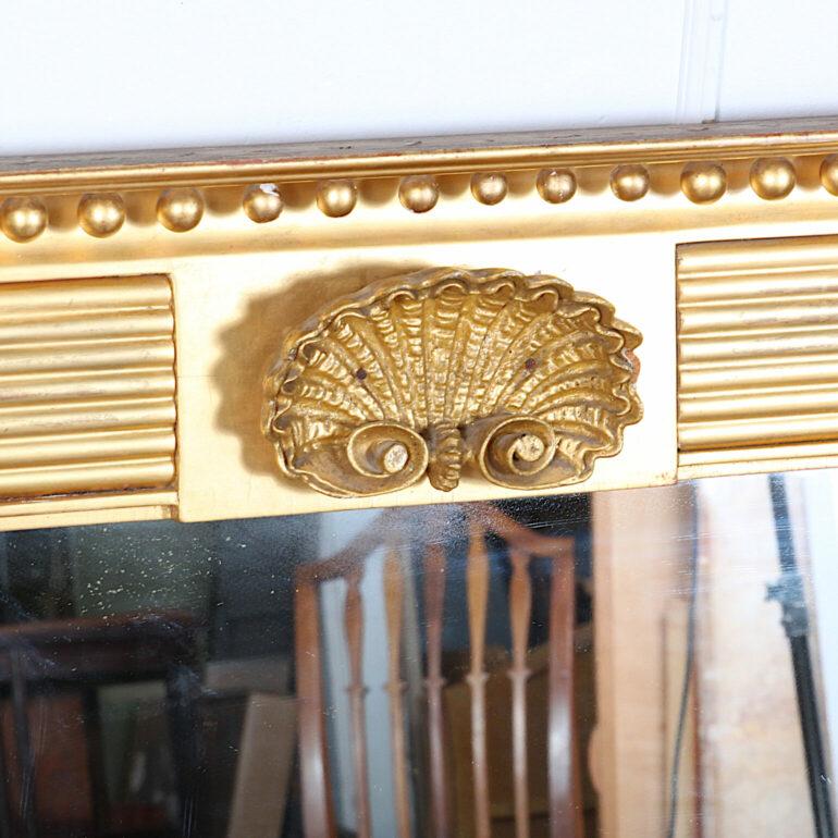 Irish Mid-19th Century Carved Gilt Neoclassical Over-Mantle Mirror In Good Condition In Vancouver, British Columbia