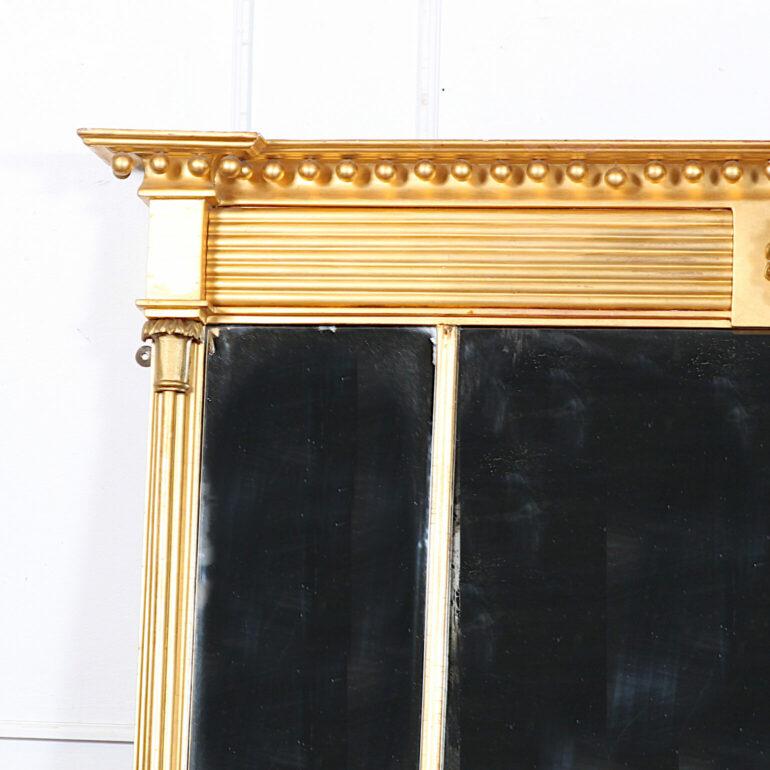 Irish Mid-19th Century Carved Gilt Neoclassical Over-Mantle Mirror 2