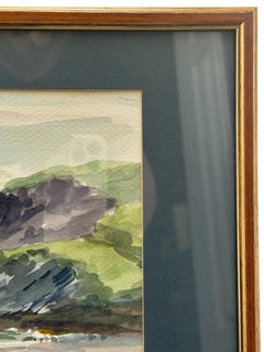 Irish Mid-Century Coastal Landscape Watercolor Painting, Bernard McDonagh.