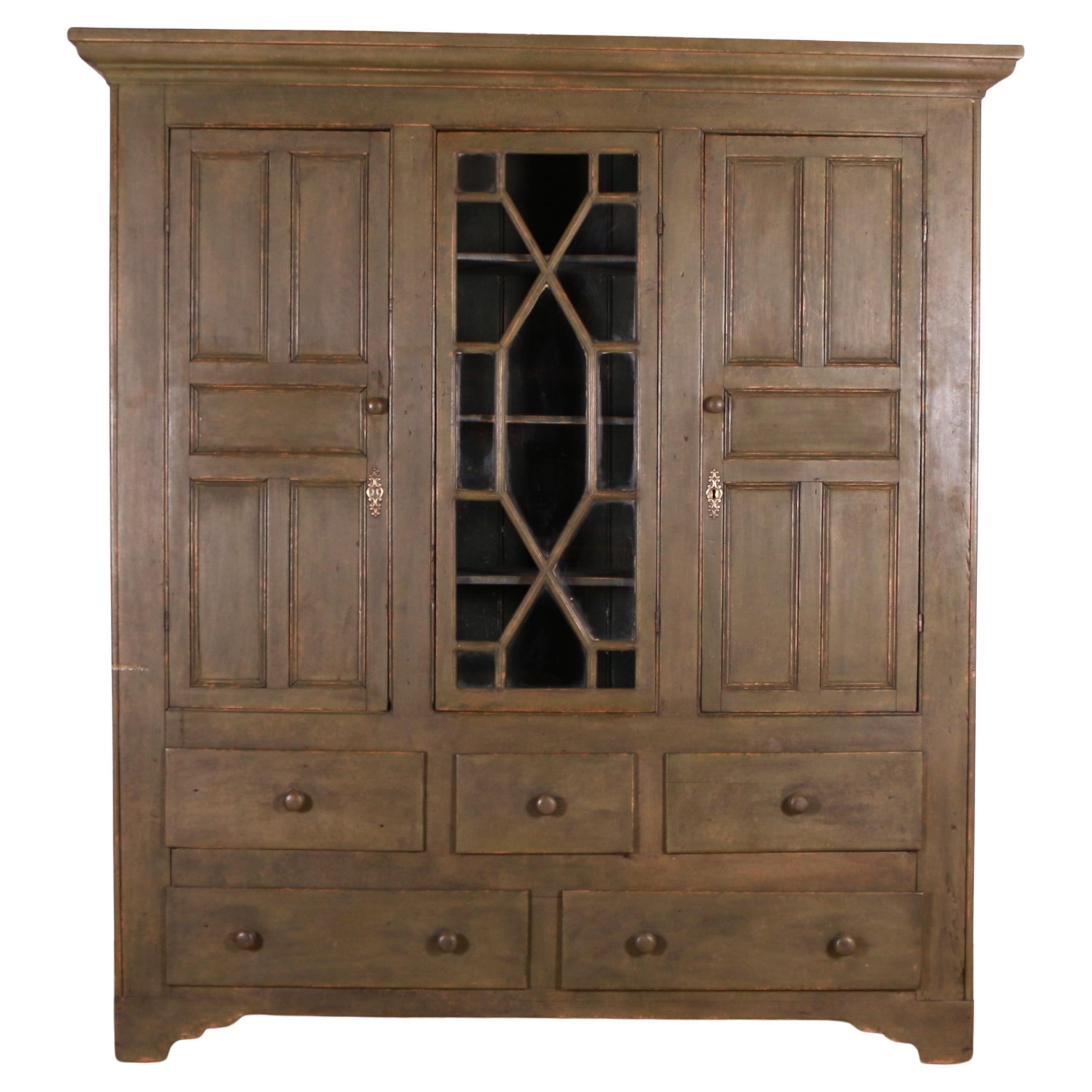 Irish Painted Pine Cupboard For Sale